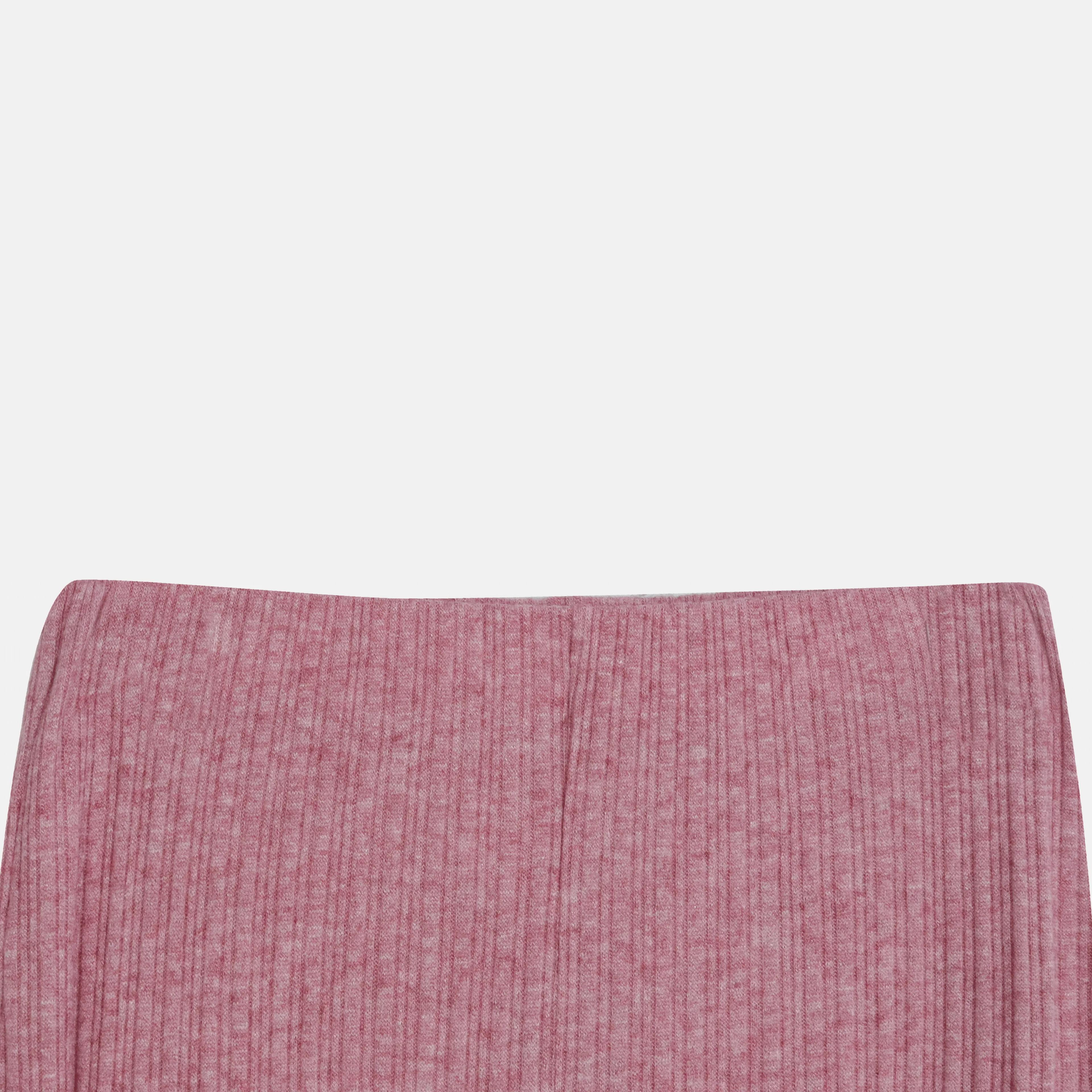 Women's Elastic Waist Ribbed Wide-Leg Pants Thumbnail 2