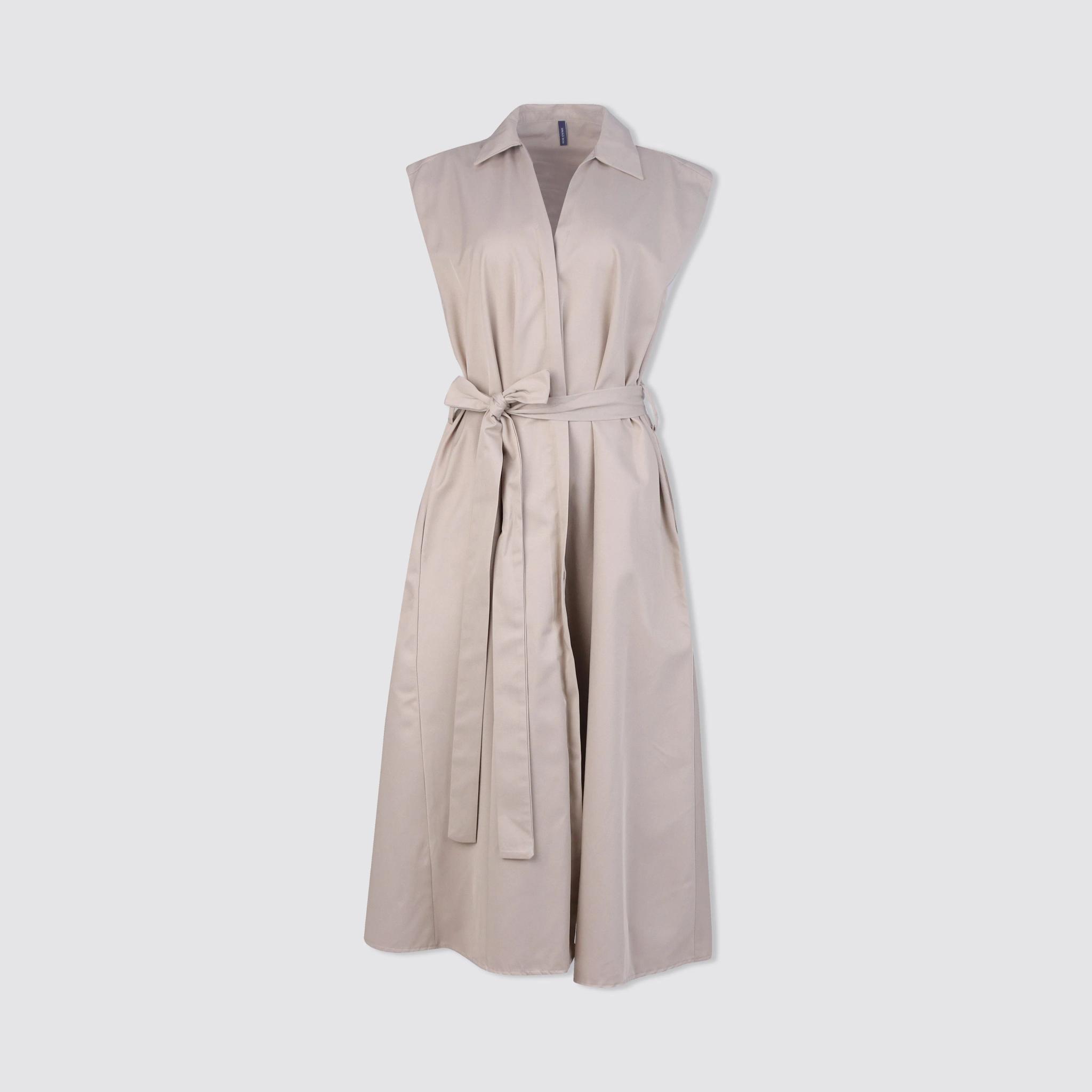 Chic Women's Collared Dress with Self-Tie Waist  alternative product image