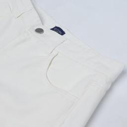 Men's White Stretch Cotton Pants Thumbnail 2