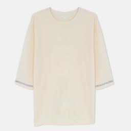 Women's  Sleeve Cotton Blend Top Casual Knit T-Shirt Thumbnail 1