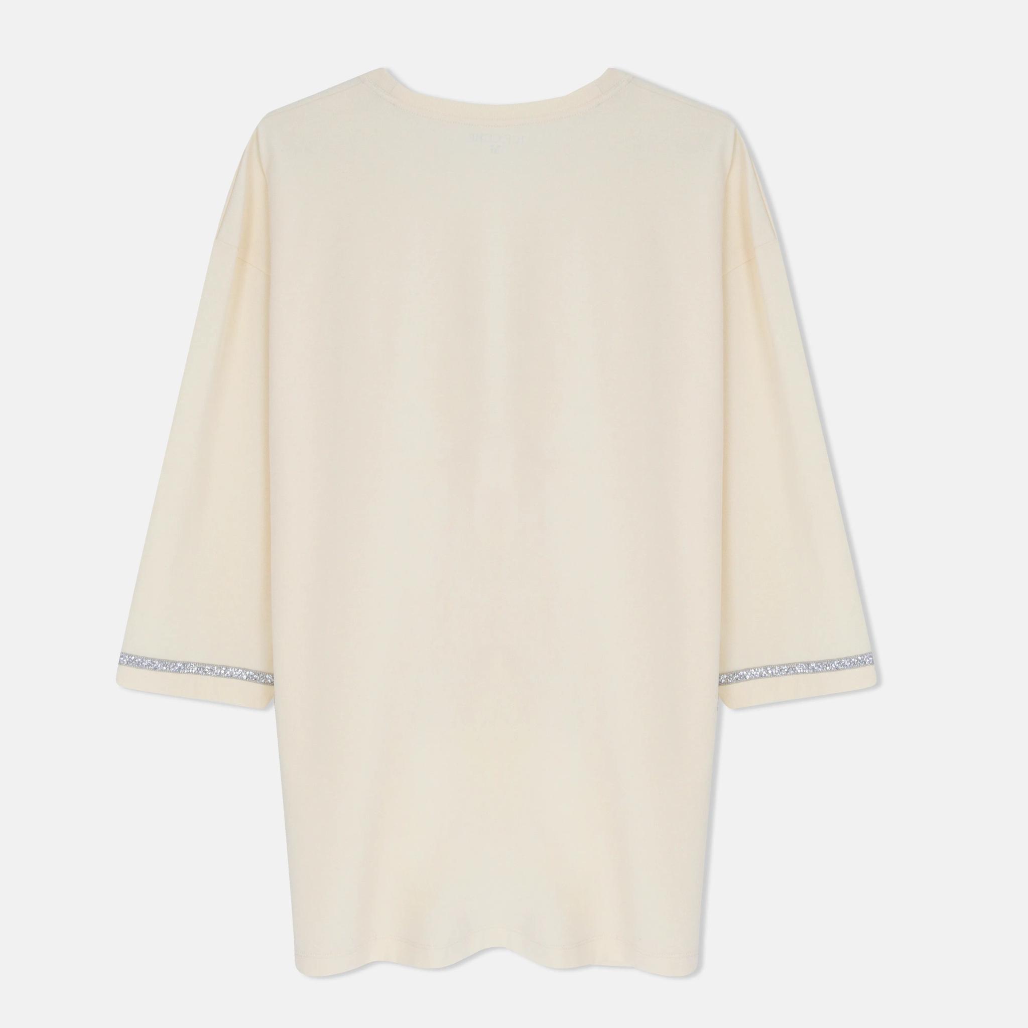 Women's  Sleeve Cotton Blend Top Casual Knit T-Shirt image preview 3