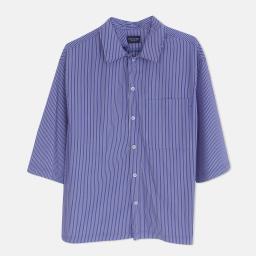 Men's Casual Camp Collar Stripe Shirt Thumbnail 1