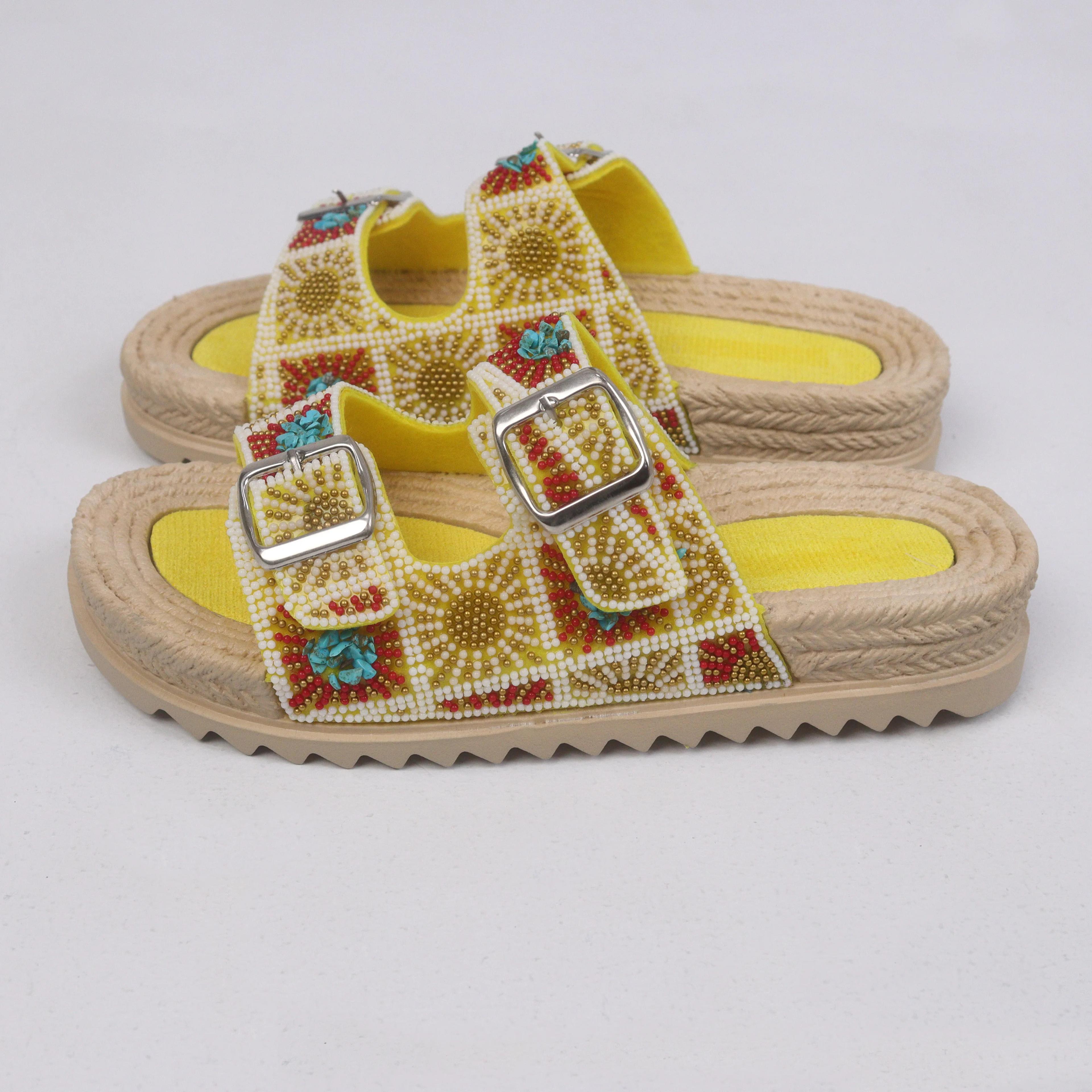 Women Beaded Espadrille Platform Slide Thumbnail 2