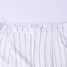 Women's Pinstripe Linen-Blend Tapered Trousers Thumbnail 2