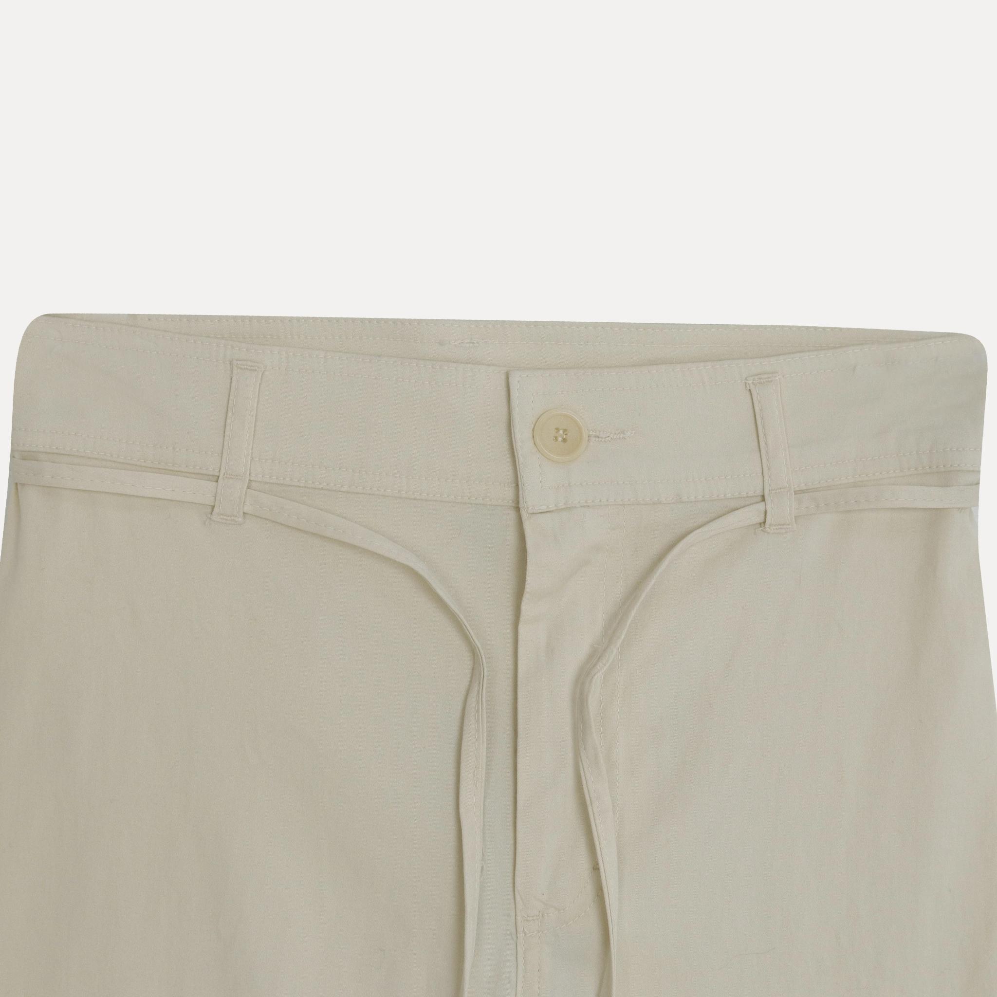 Cream Women's Wide-Leg Cotton Drawstring Trousers image preview 2