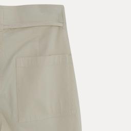 Cream Women's Wide-Leg Cotton Drawstring Trousers Thumbnail 4