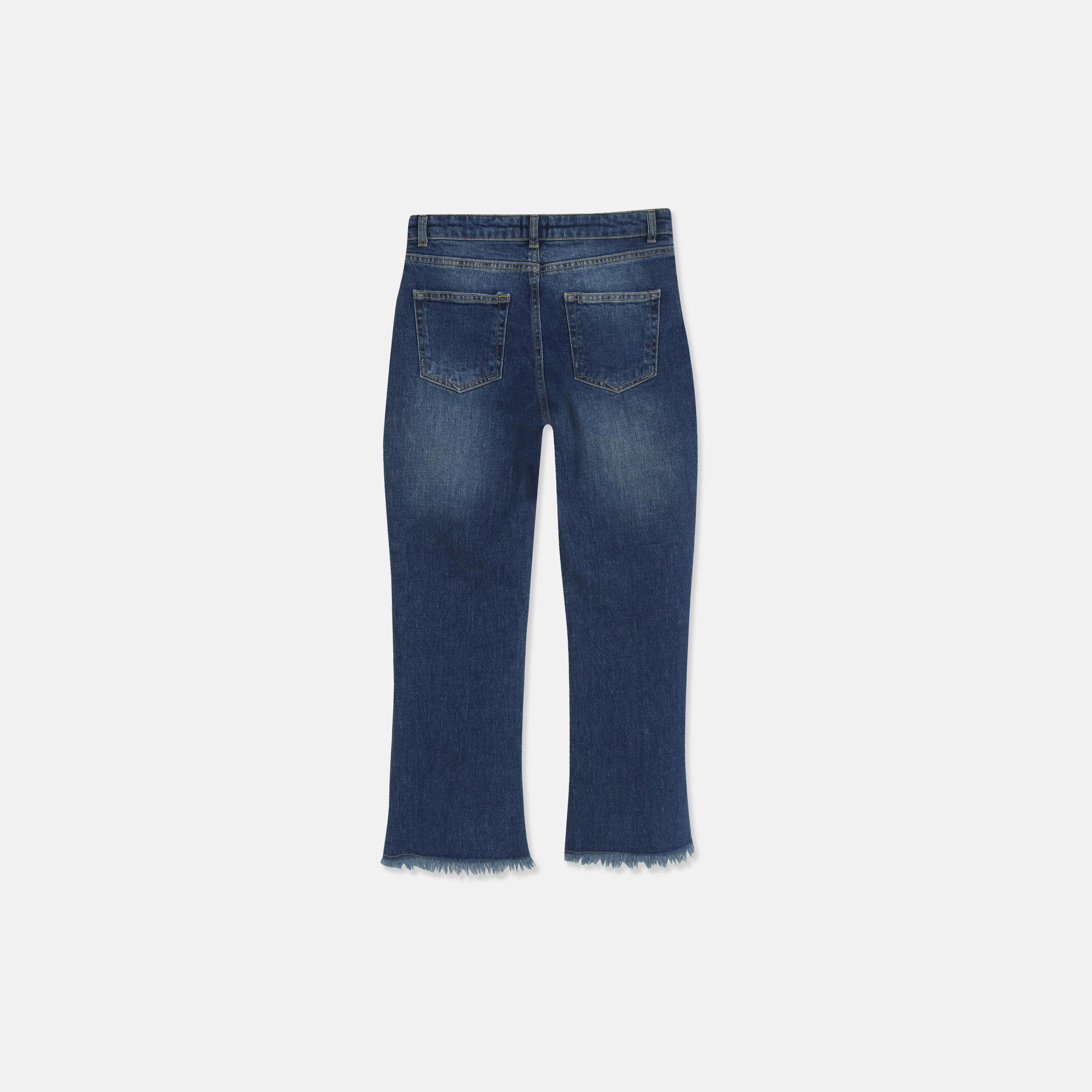 Stretch Cotton Straight Leg Jeans in Thumbnail 3