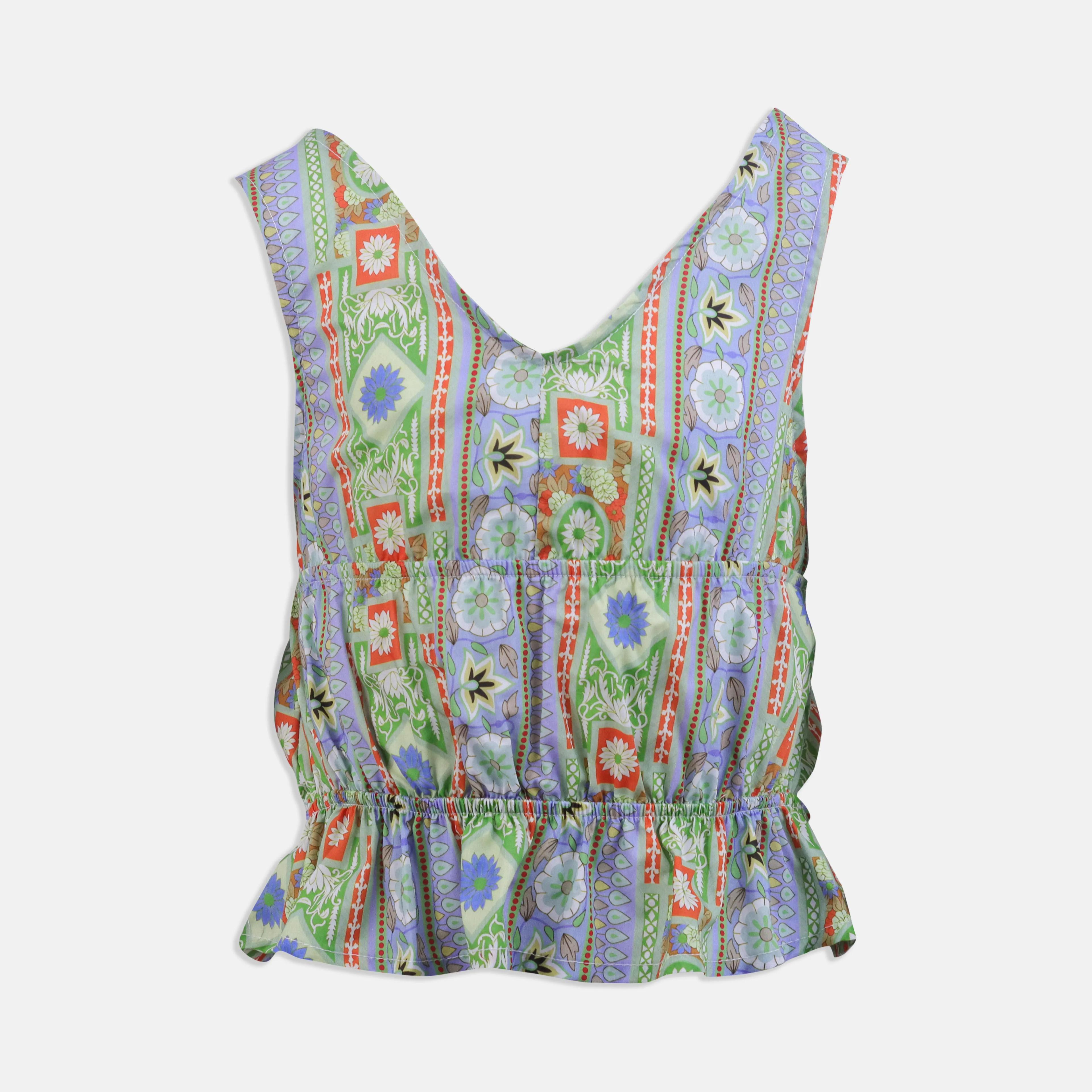 V-Neck Peplum Tank Top Thumbnail 1