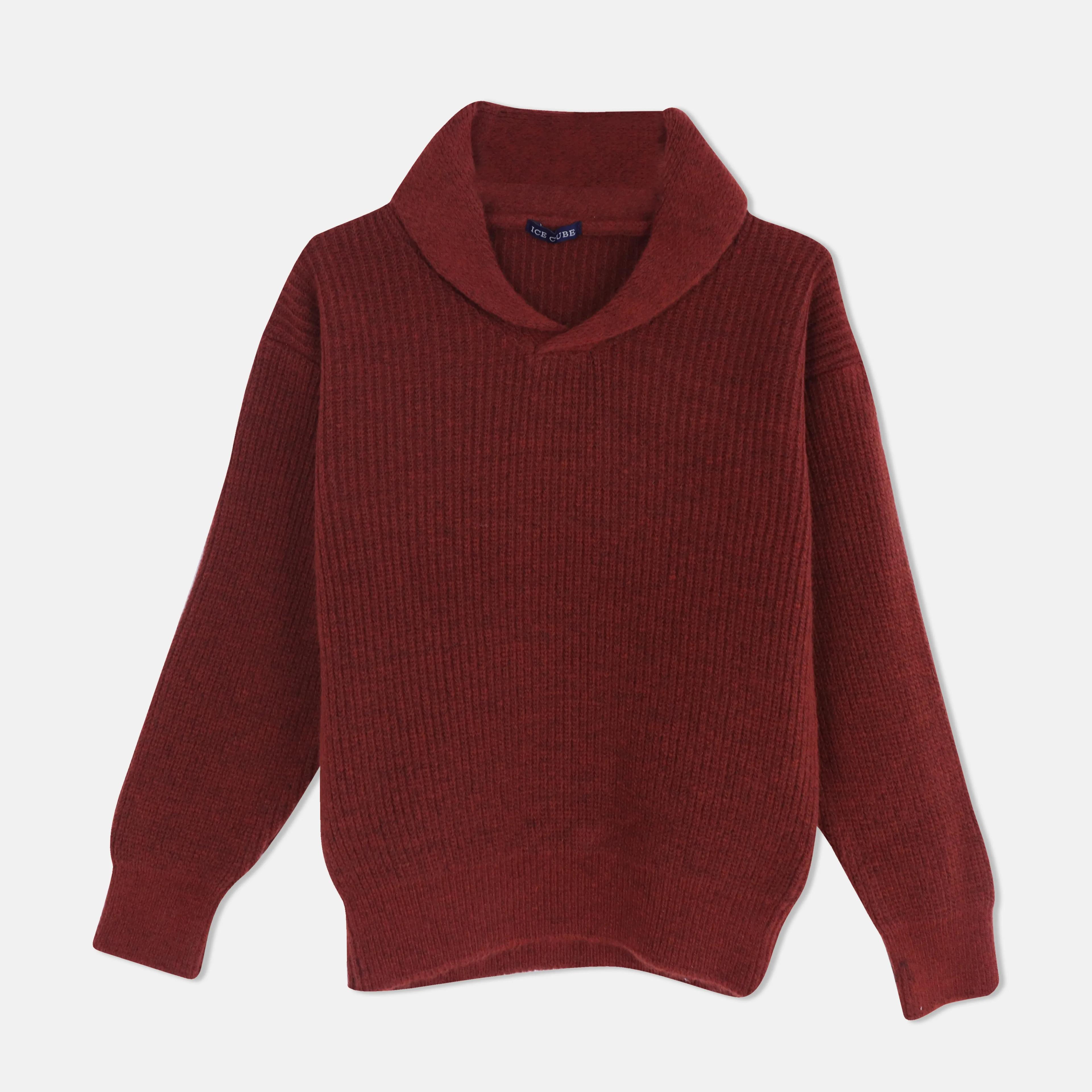 Boys' Shawl Collar Knitted Sweater Thumbnail 1