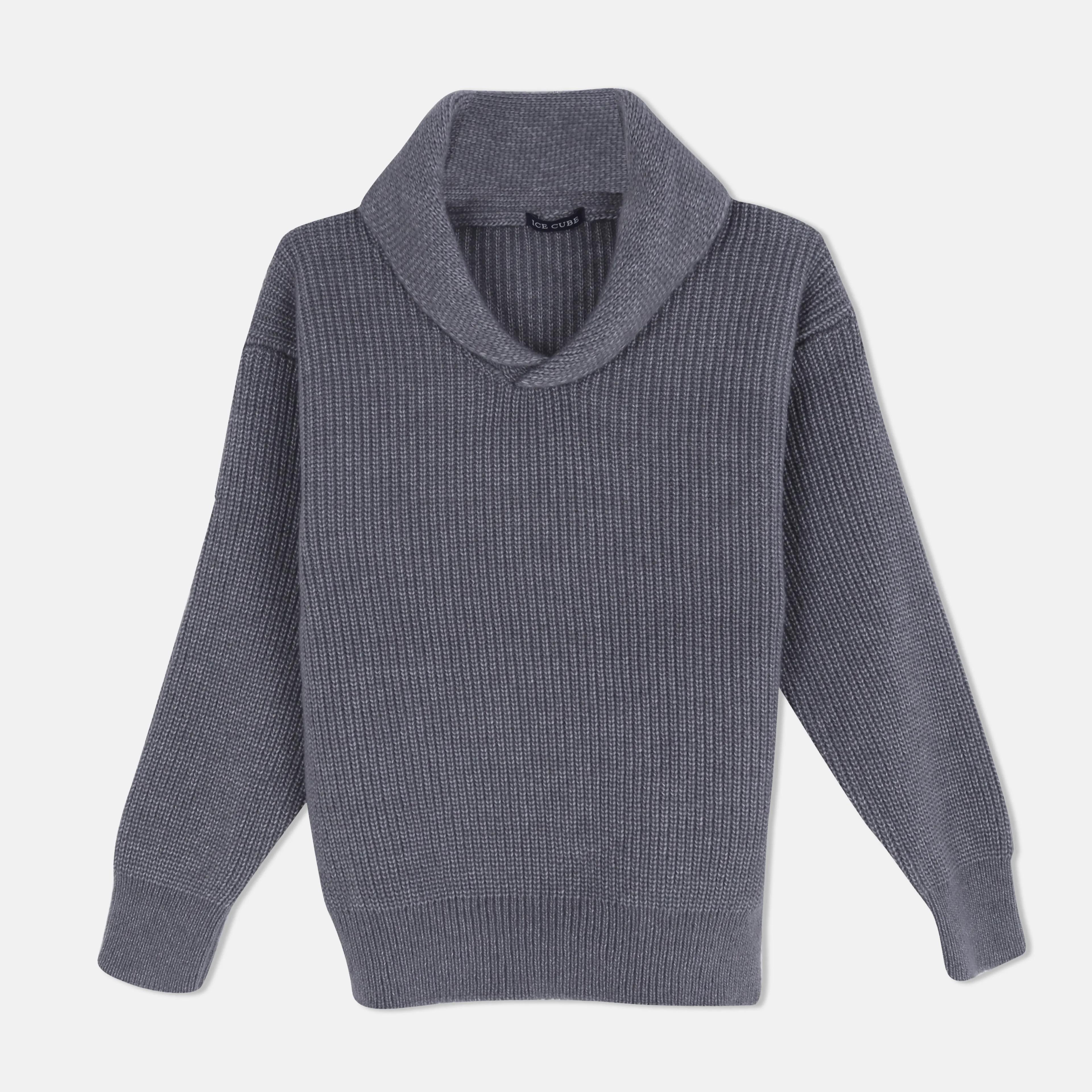 Boys' Shawl Collar Knitted Sweater Thumbnail 1