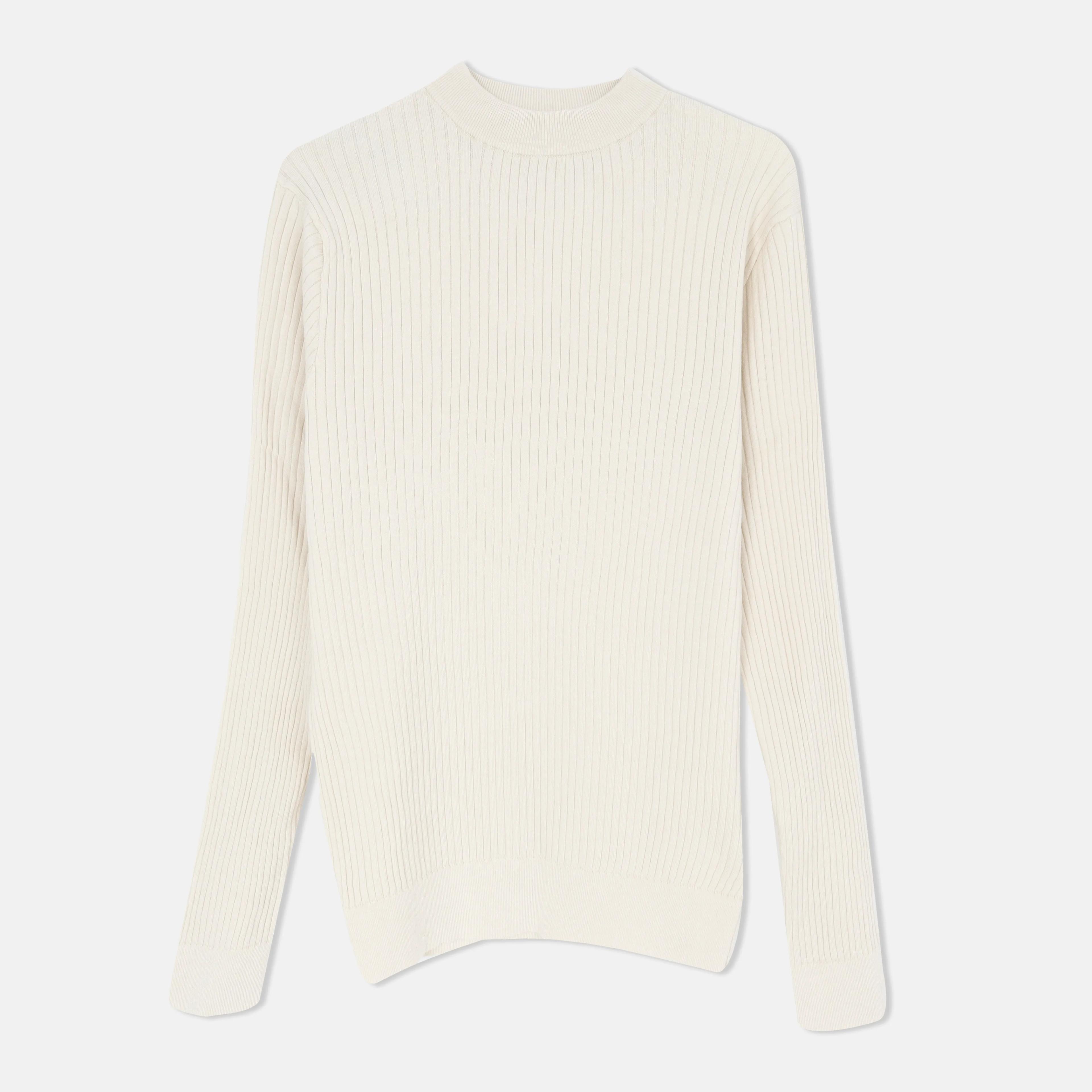 Ribbed knit crew neck sweater Thumbnail 1