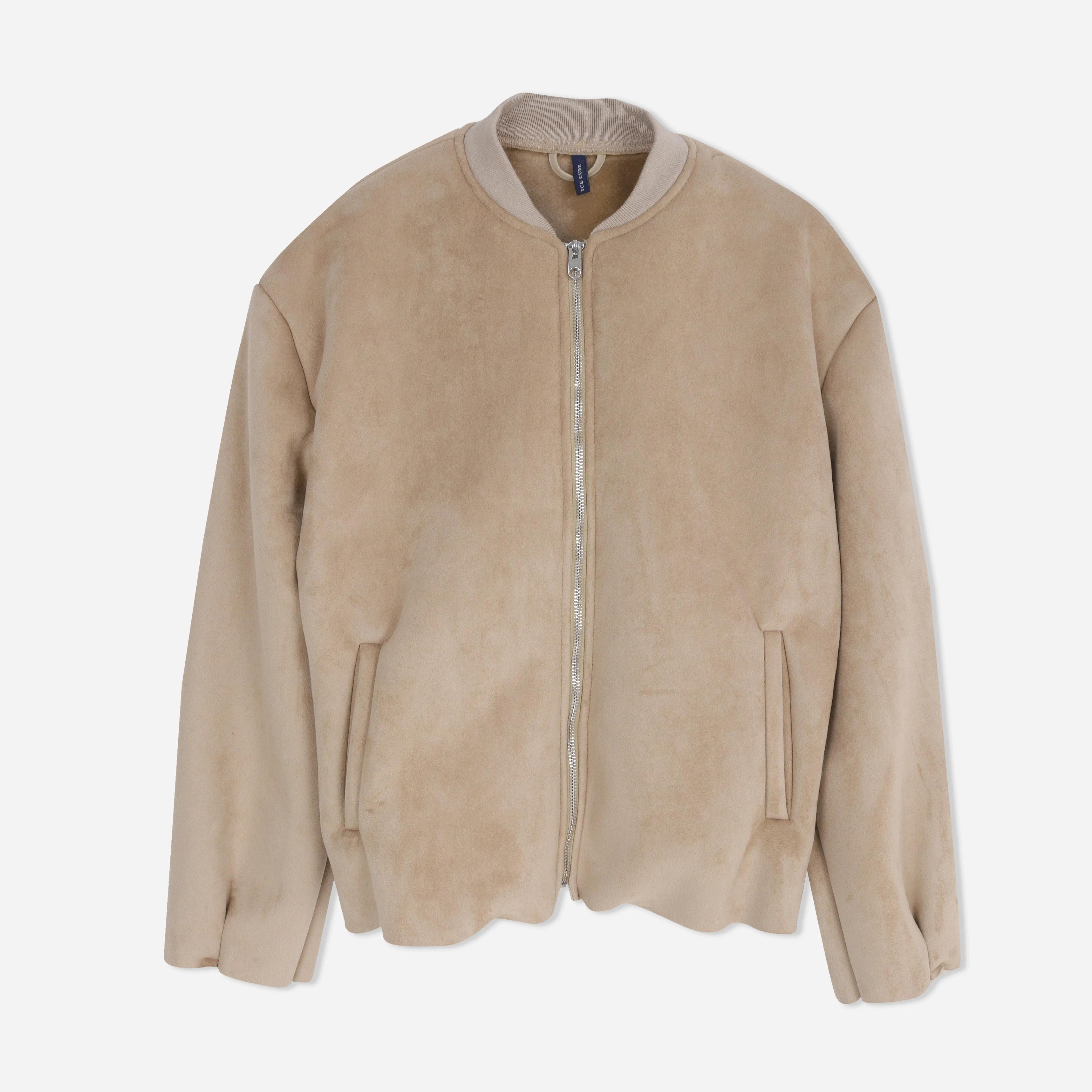 Women's Faux Suede Bomber Jacket Thumbnail 1