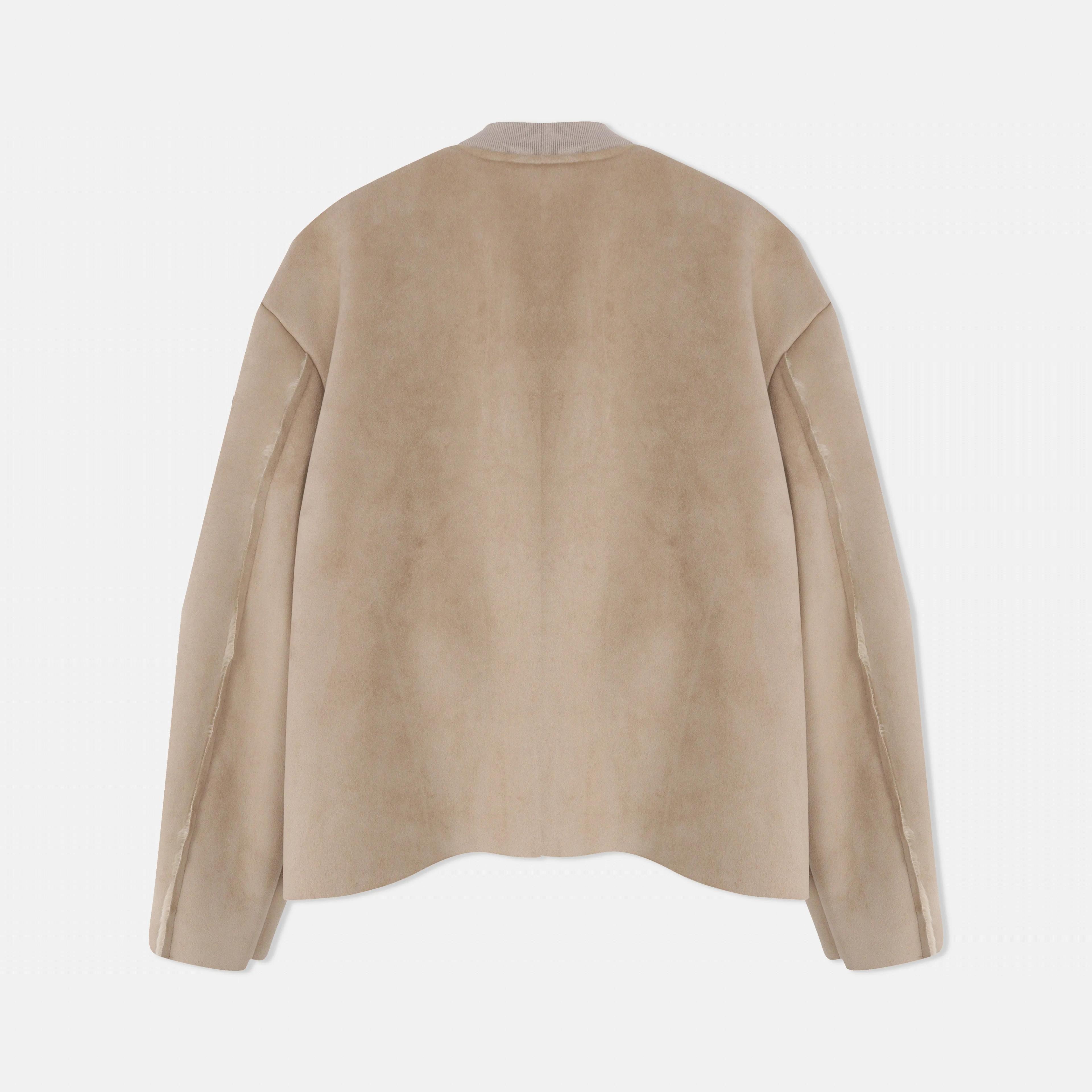 Women's Faux Suede Bomber Jacket Thumbnail 3