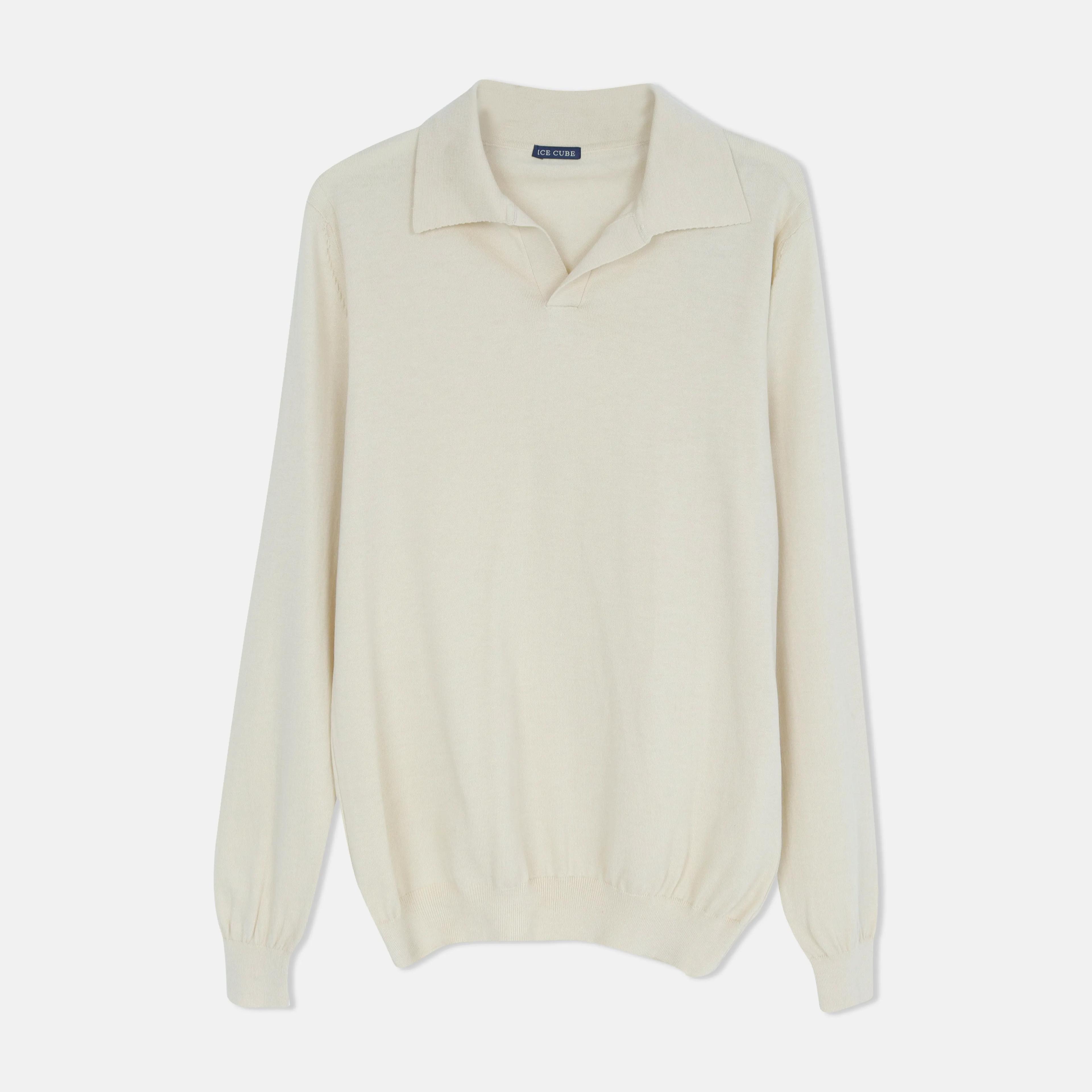 Polo Collar Knit Sweater Thumbnail 1