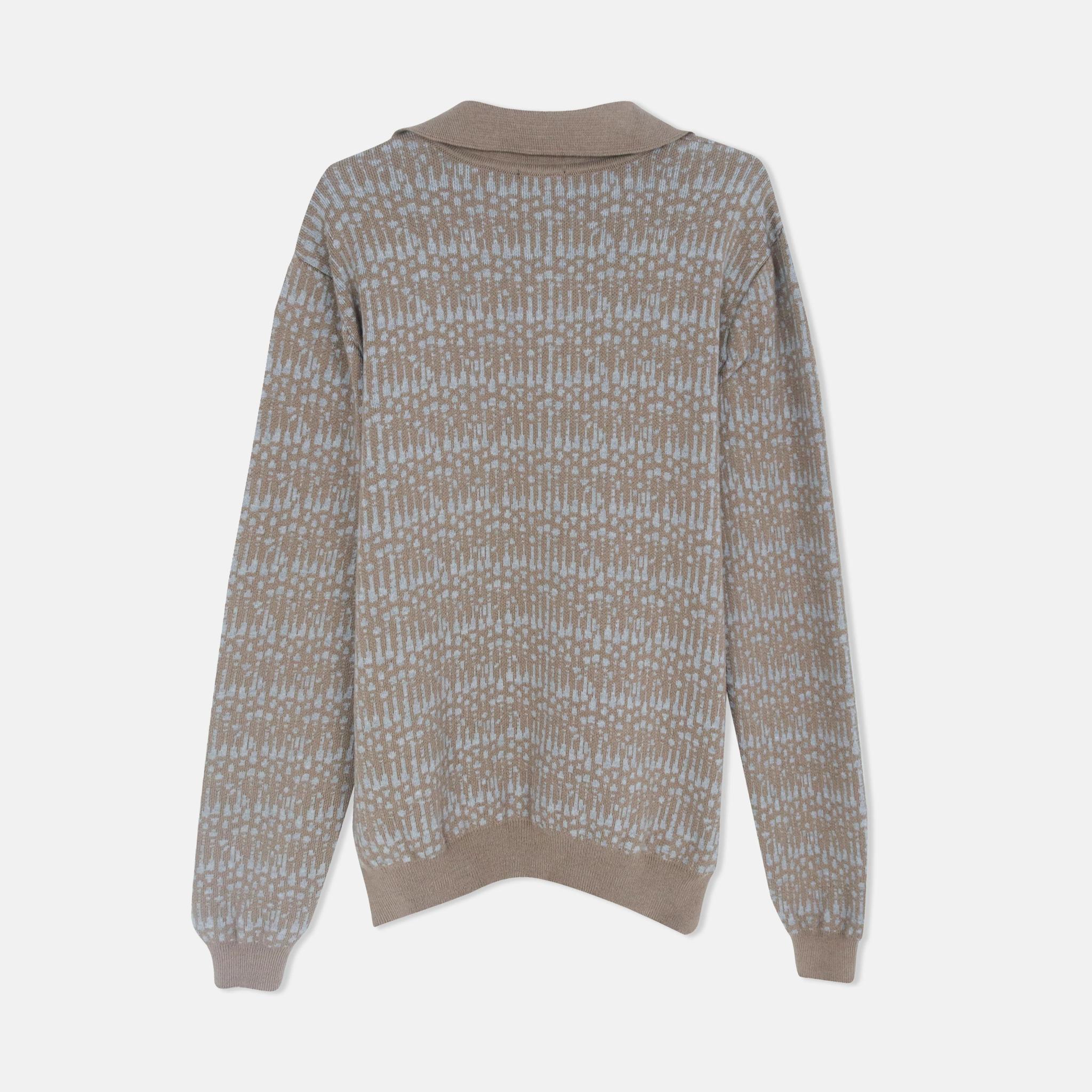 Men's Collared Patterned Sweater media preview 3