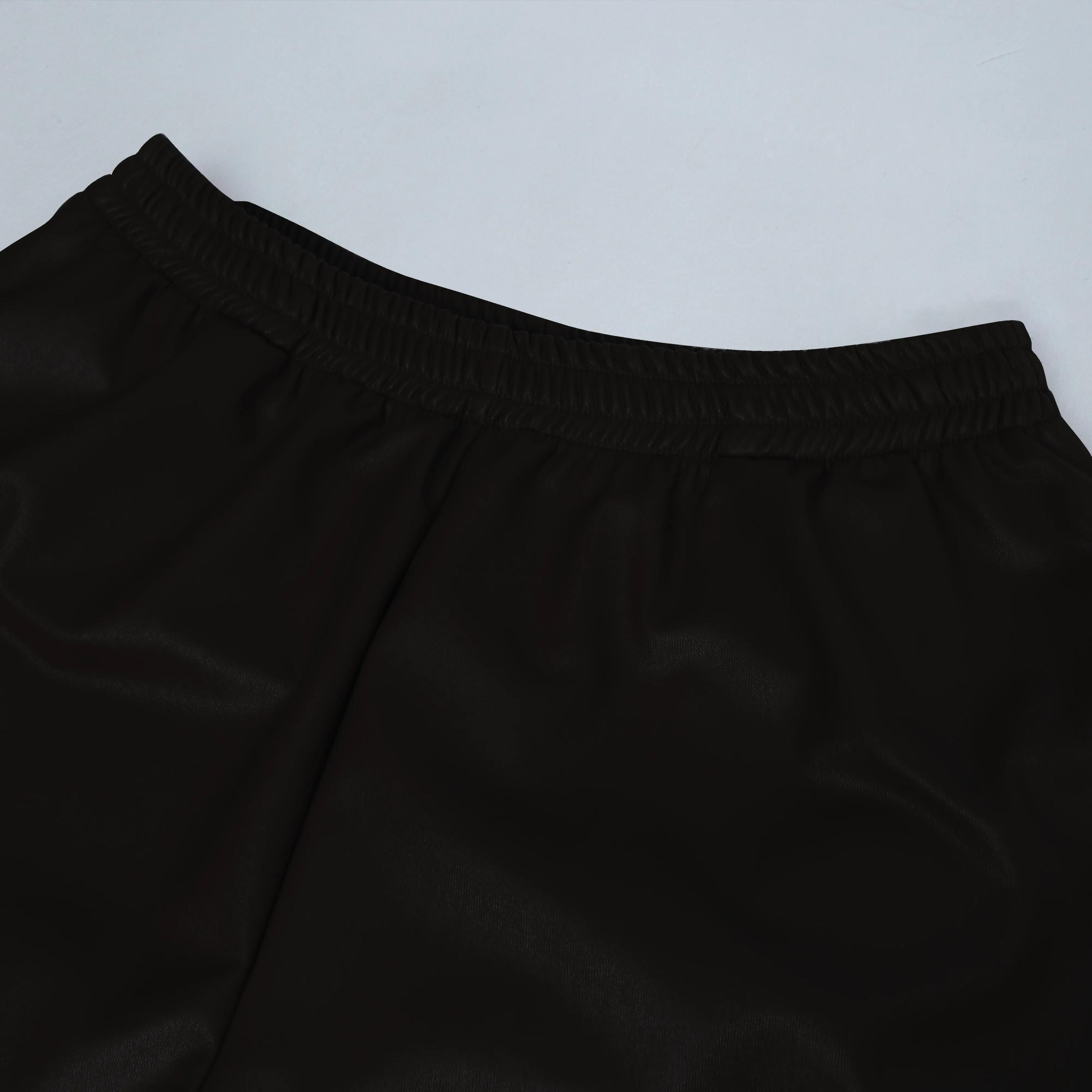 بنطلون من الجلد الصناعي المتدفق مع خصر مرن Thumbnail 2