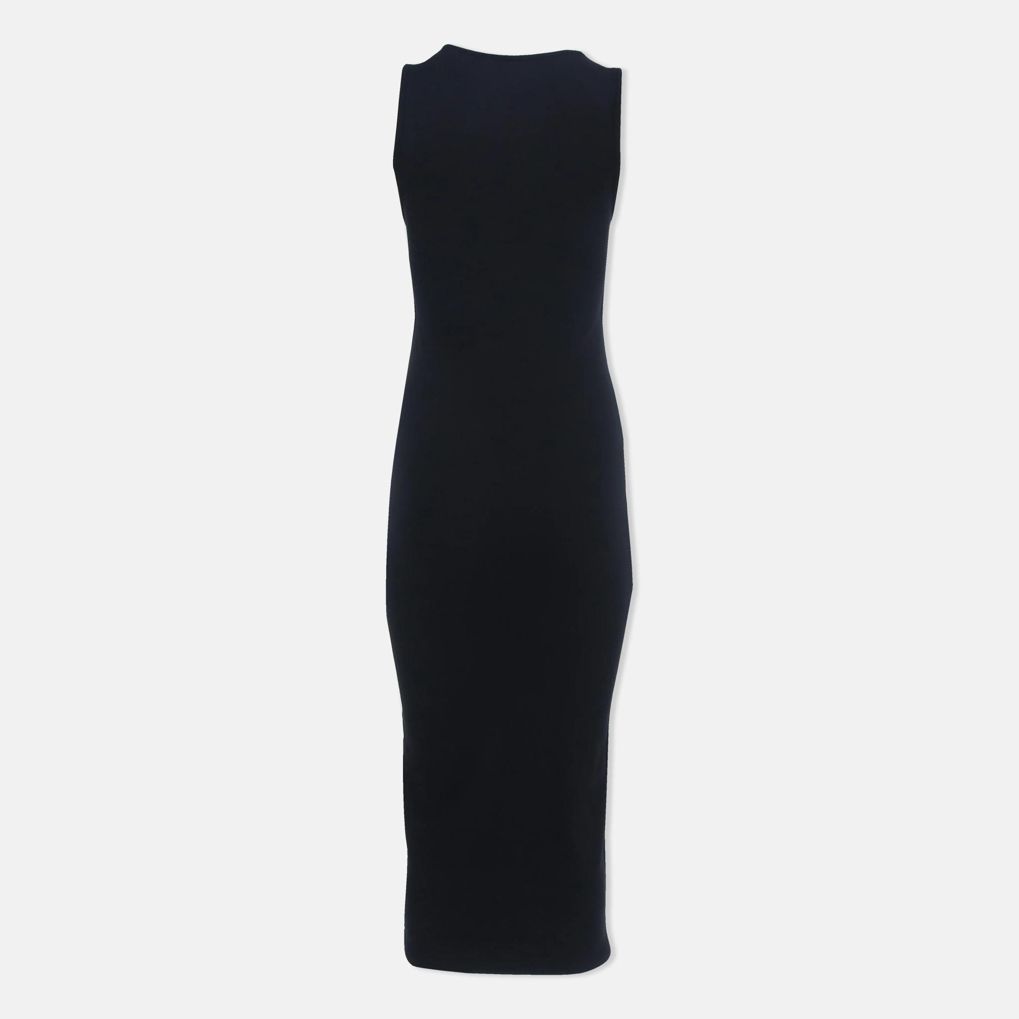 Women's Sleeveless Bodycon Maxi Dress in Burgundy & Black media preview 3