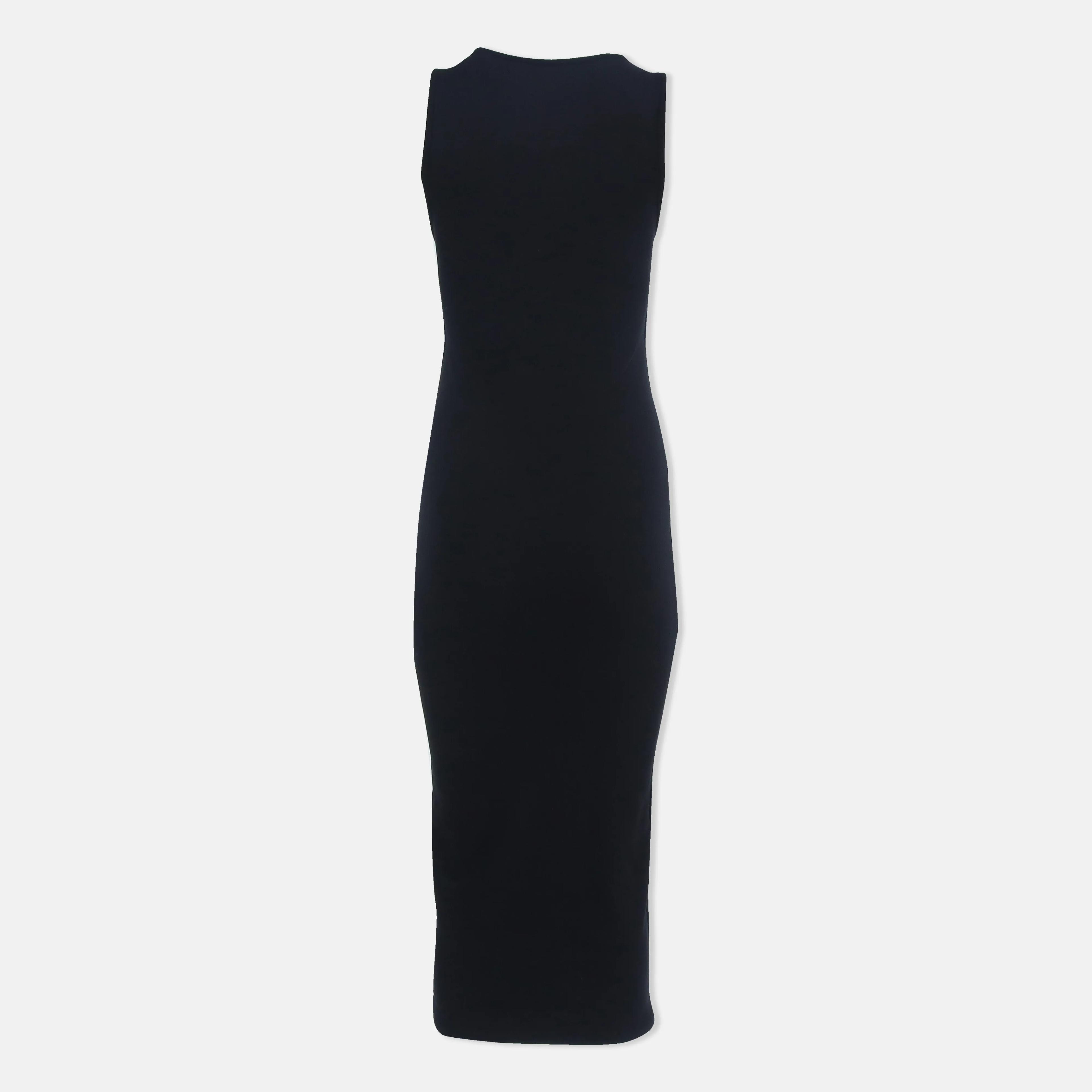 Women's Sleeveless Bodycon Maxi Dress in Burgundy & Black Thumbnail 3