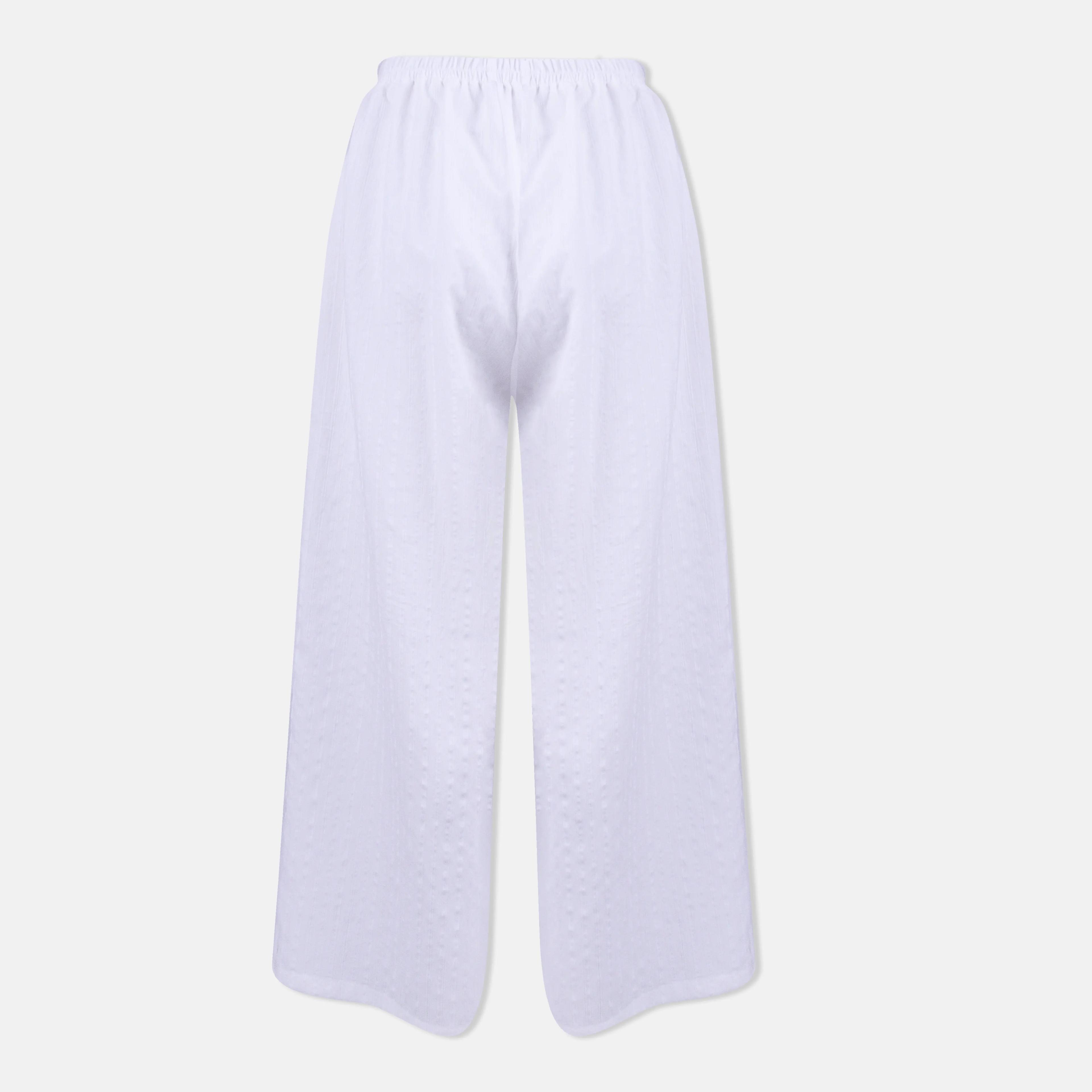 Women's Wide-Leg Trousers with Elastic Waist Thumbnail 3