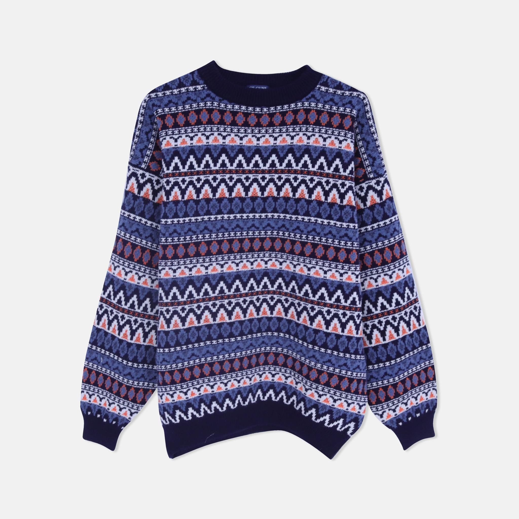 Men's Patterned Crewneck Sweater alternative product image