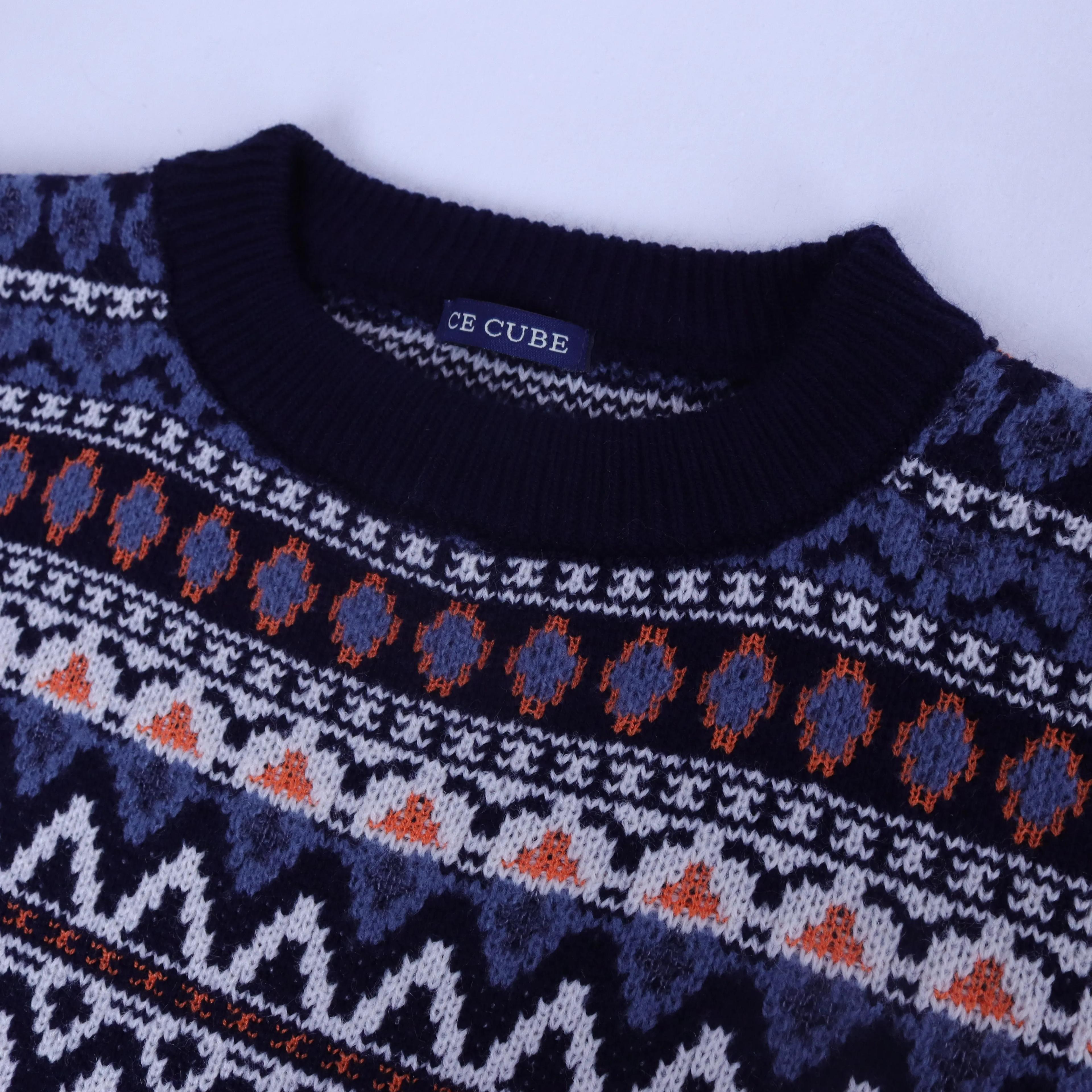 سترة رجالية منقوشة برقبة دائرية Thumbnail 2