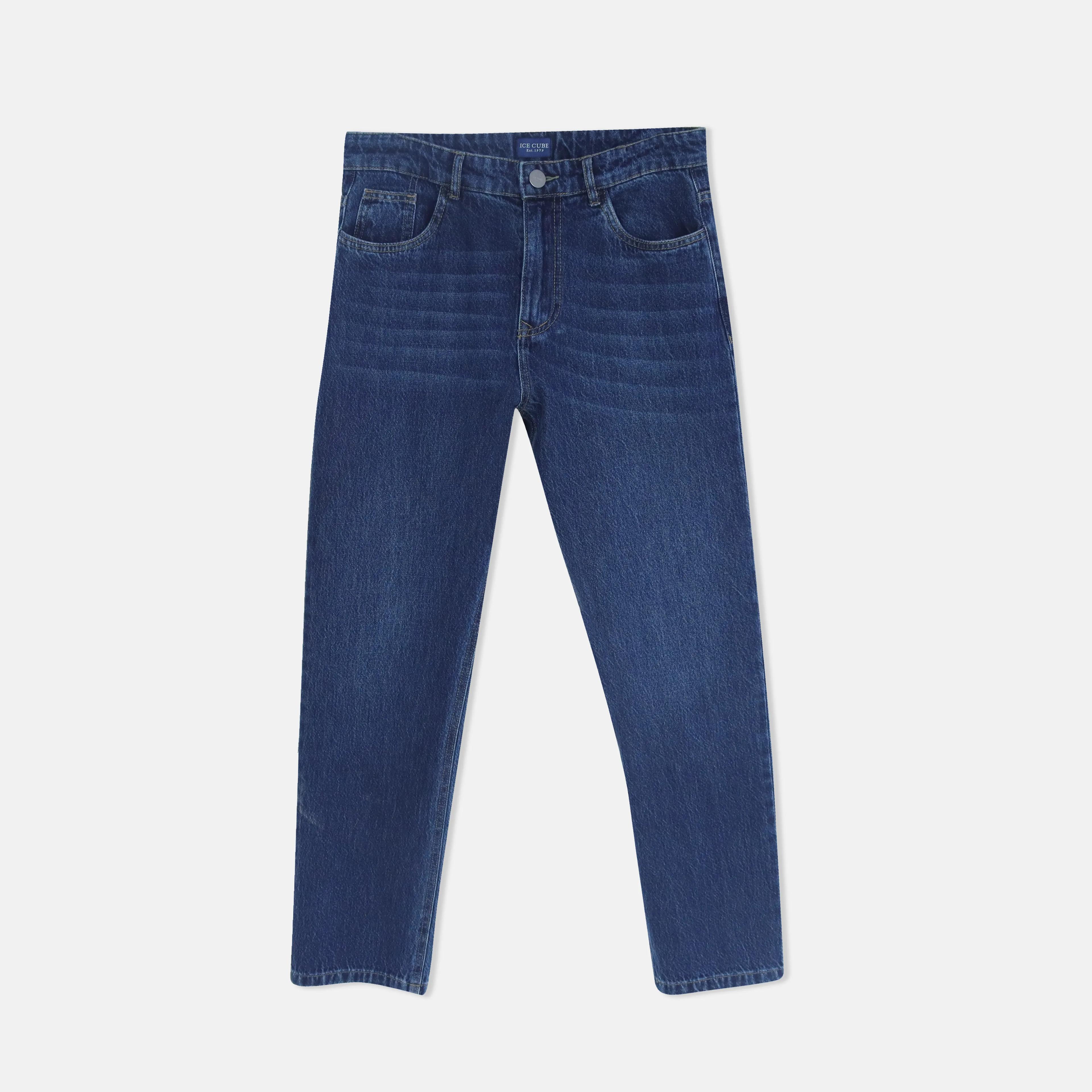 Classic Blue Denim Men's Jeans - All Cotton Thumbnail 1