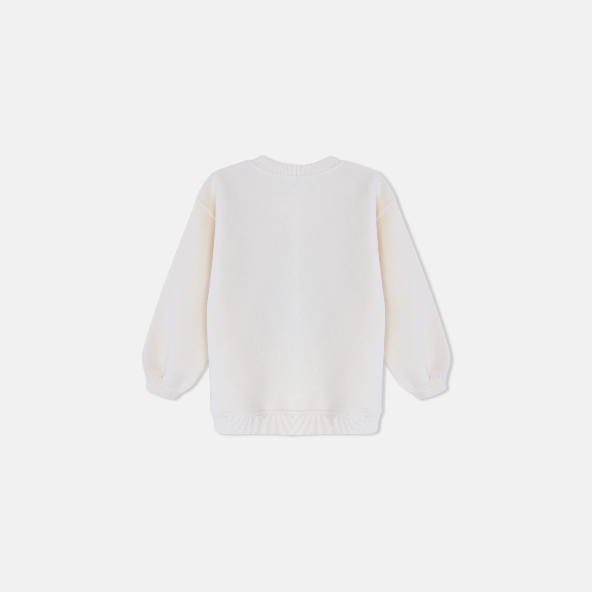 سترة بناتية برسومات غرز وياقة دائرية media preview 4