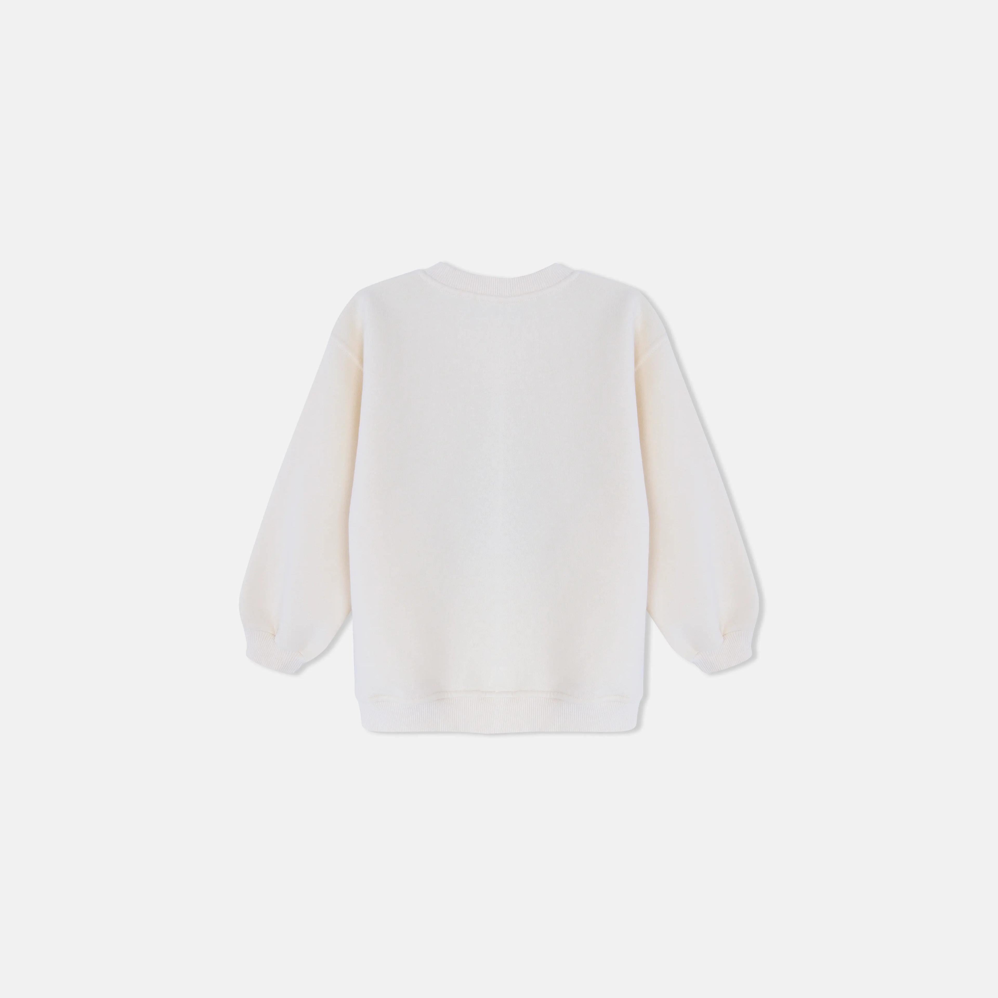 سترة بناتية برسومات غرز وياقة دائرية Thumbnail 4