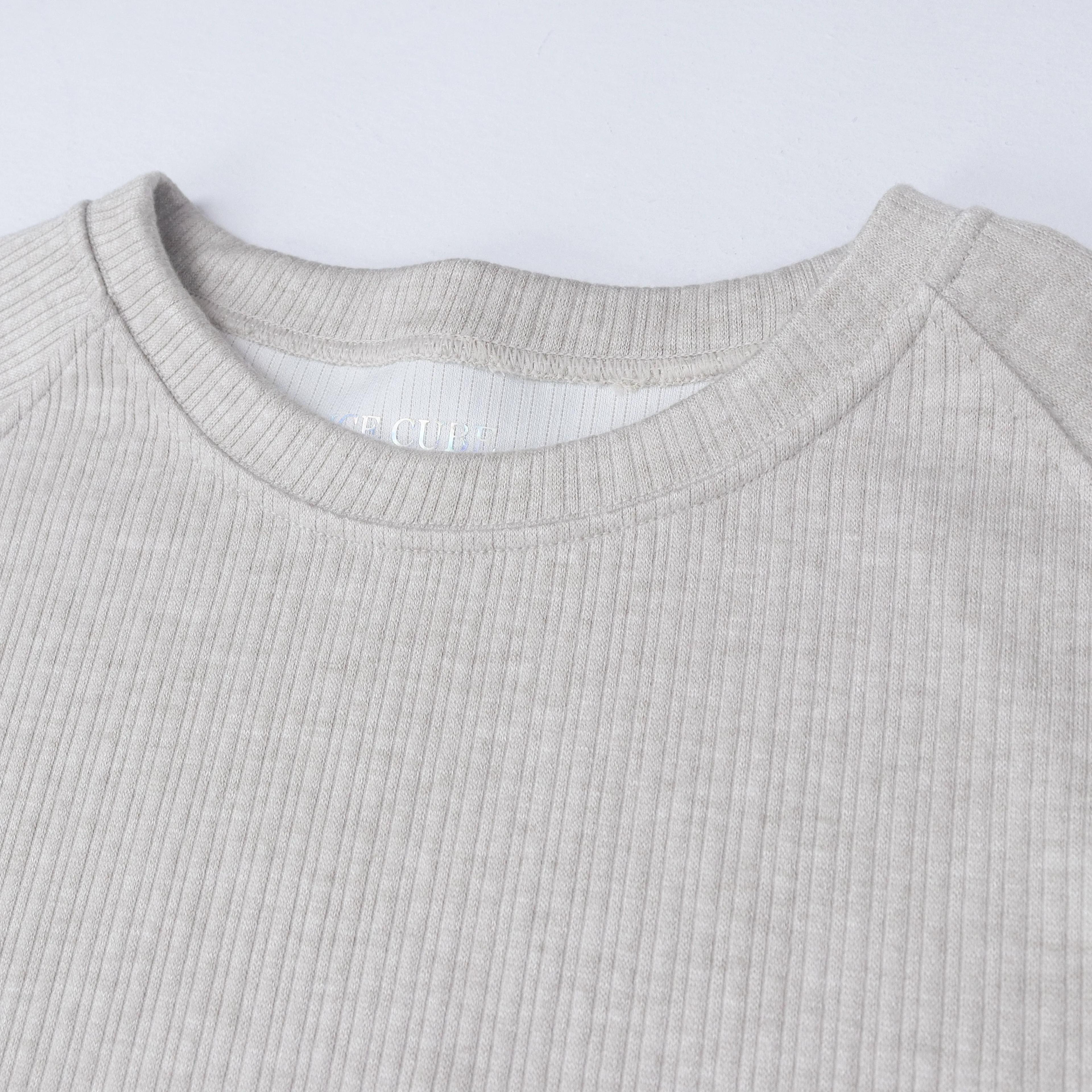 Long Sleeve Waffle Crewneck Sweater Thumbnail 3