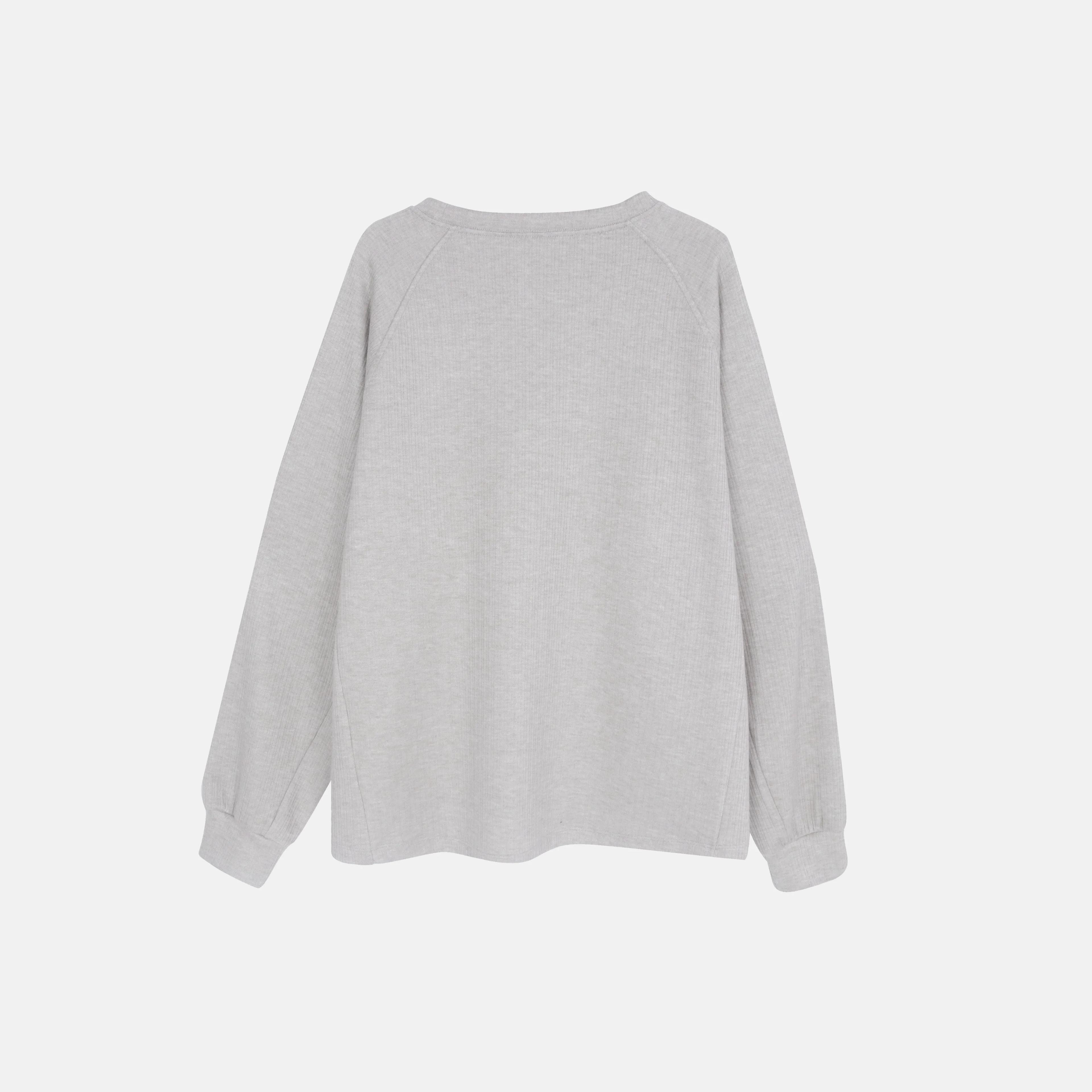 Long Sleeve Waffle Crewneck Sweater Thumbnail 4