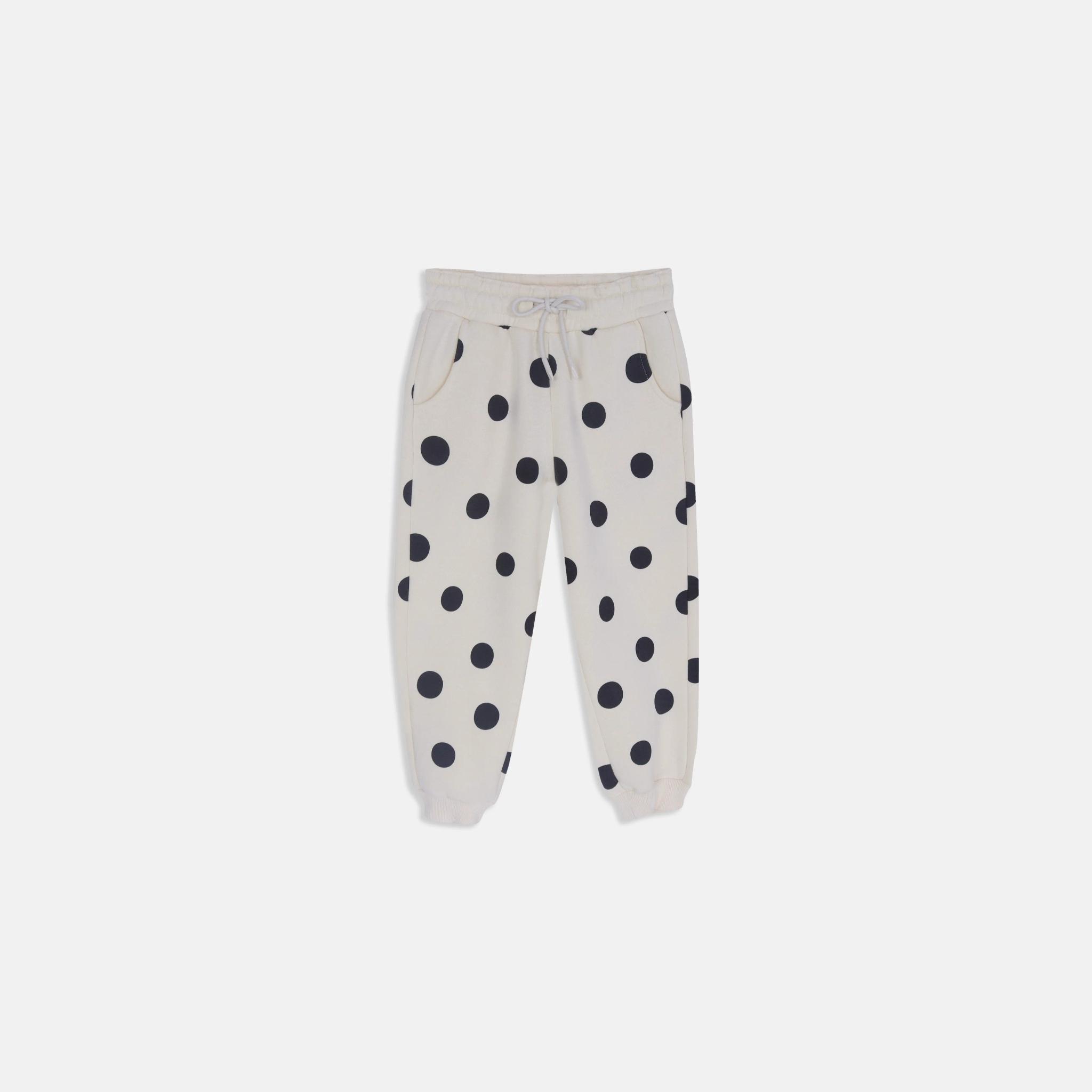بنطال رياضي بنقشة نقاط بولكا للبنات alternative product image