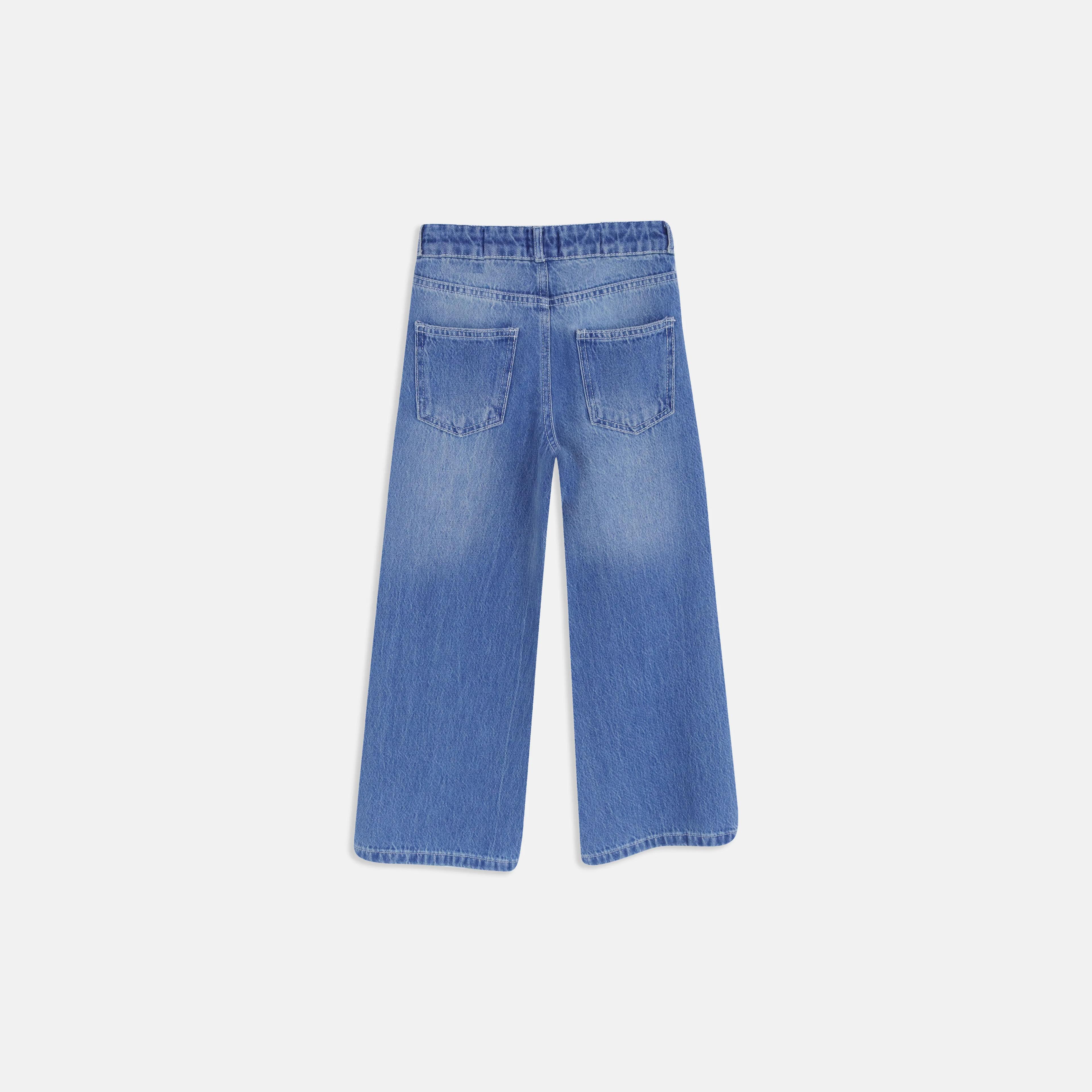 Girls' High-Waisted Wide-Leg Jeans Thumbnail 4