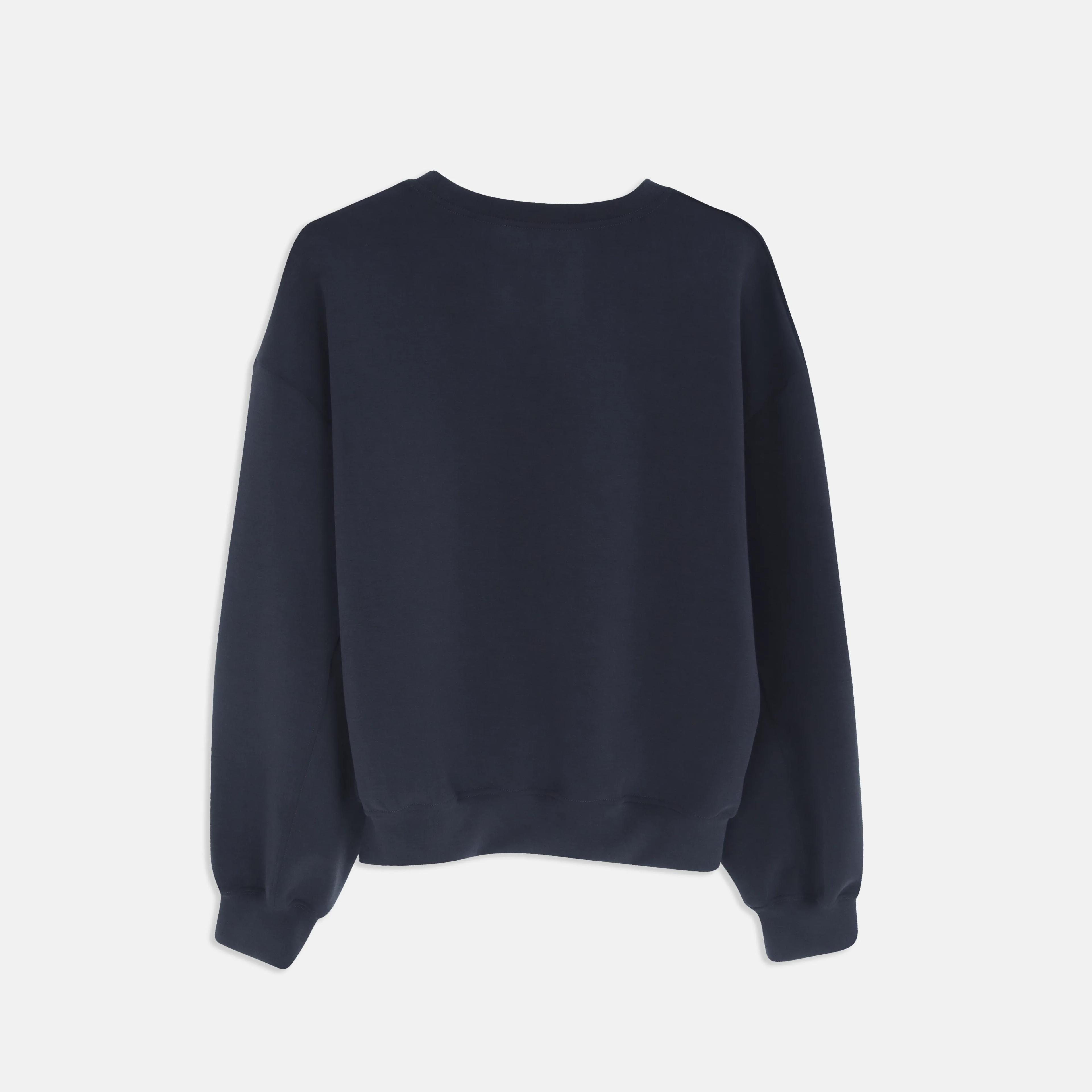 بلوزة نسائية محبوكة من المودال المطاطي بأكمام طويلة Thumbnail 4