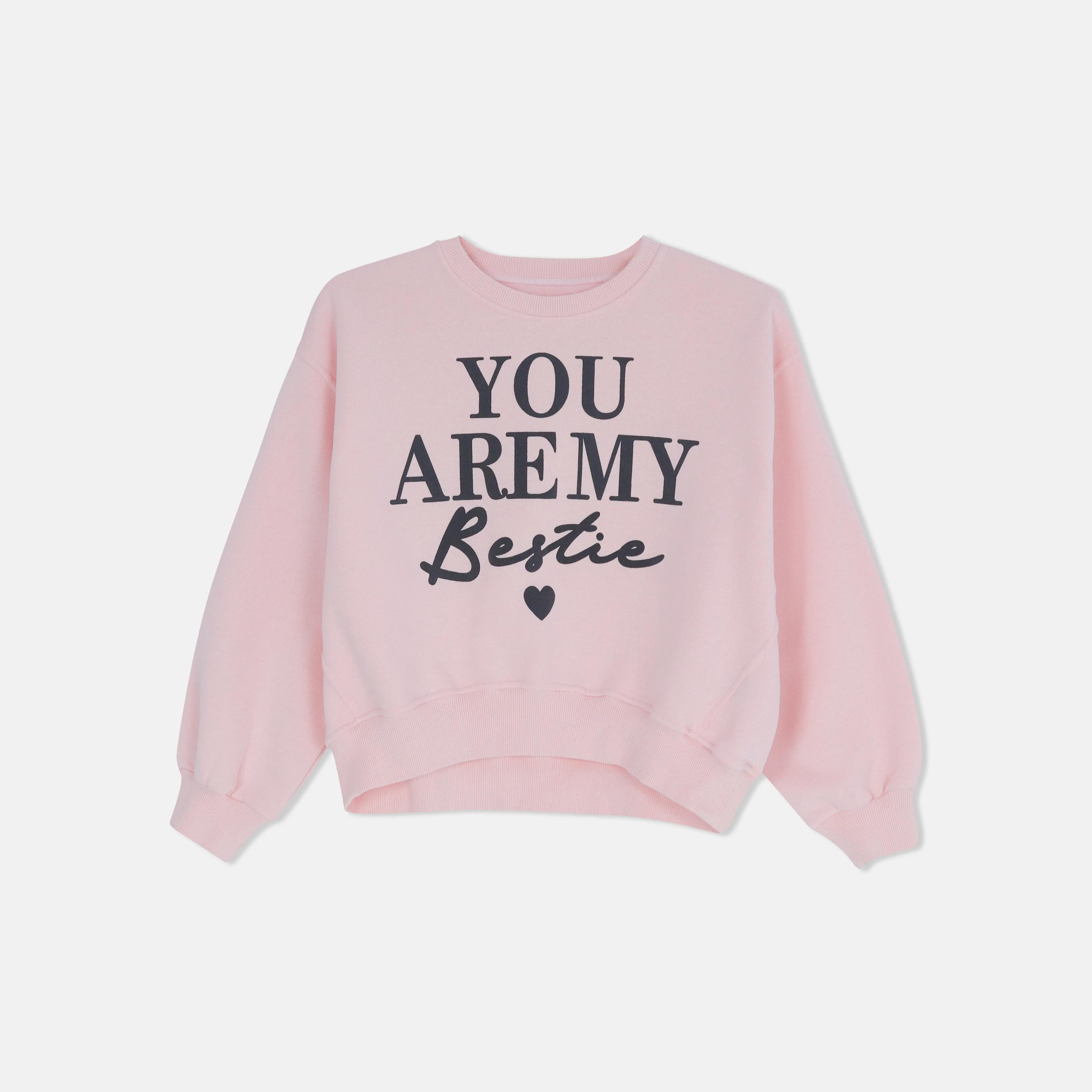 بلوفر من مزيج القطن مع رسومات للبنات Thumbnail 1