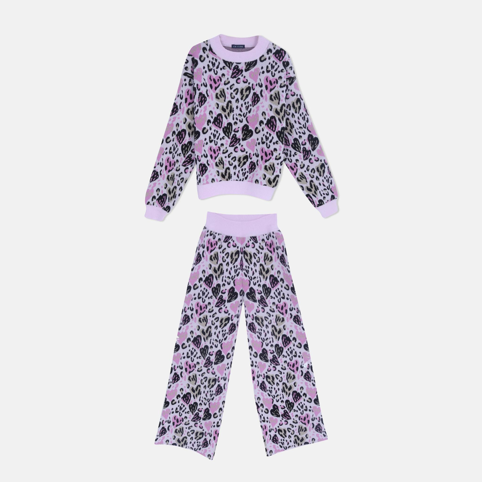 سترة قطنية مريحة للبنات - أكمام مخططة متباينة alternative product image