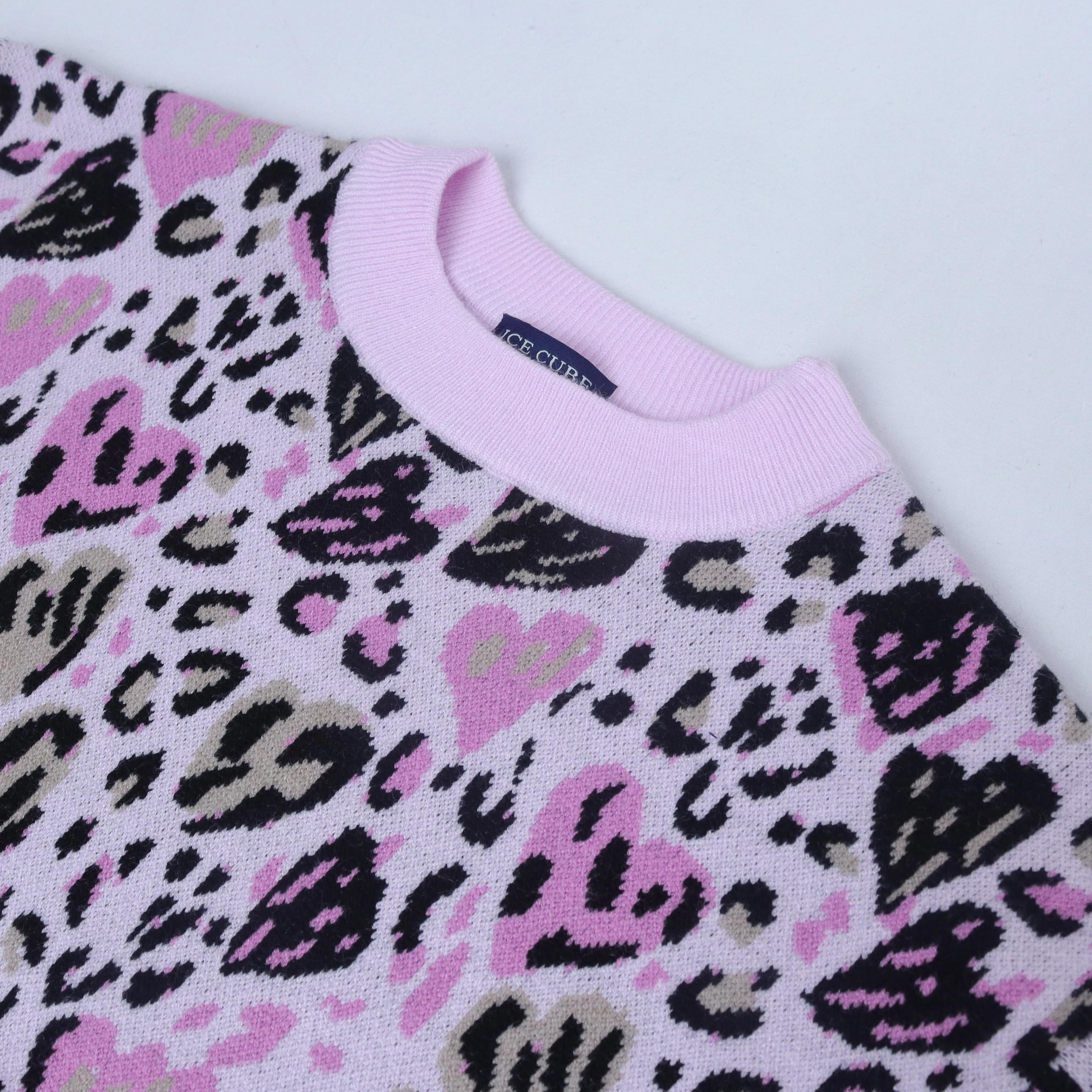 سترة قطنية مريحة للبنات - أكمام مخططة متباينة Thumbnail 3