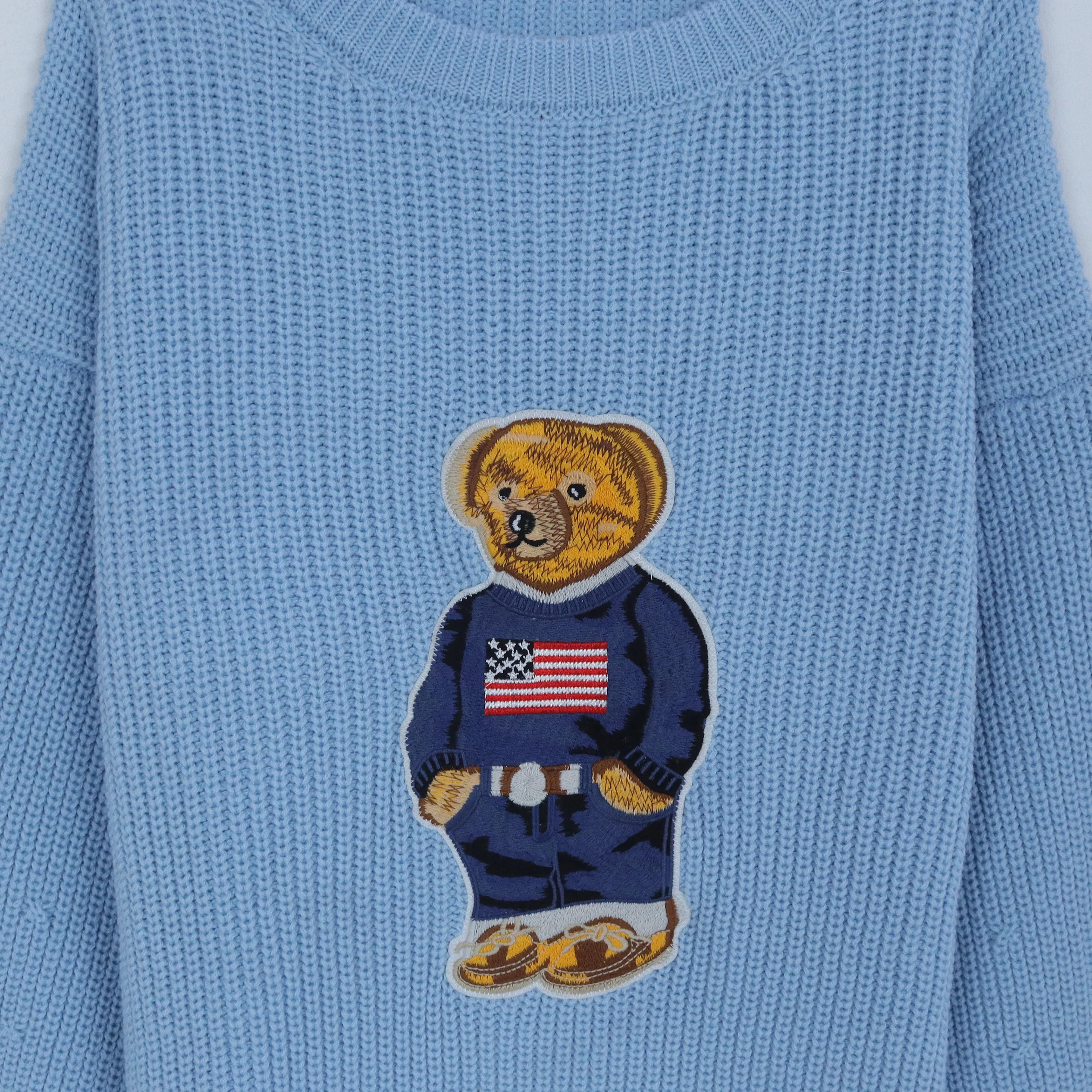 بلوفر محبوك كبير الحجم برسومات دب Thumbnail 3