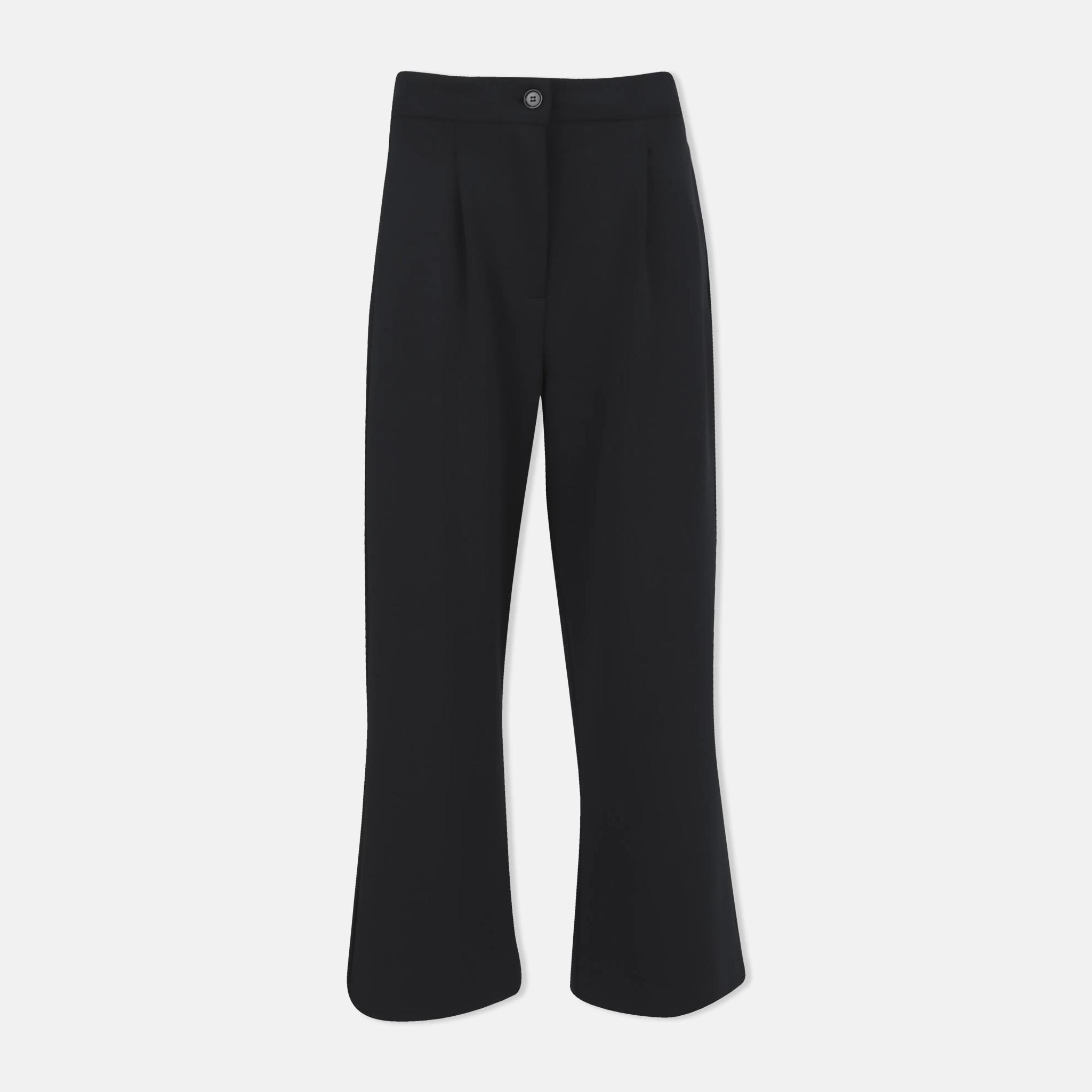 بنطلون رسمي واسع الساق مع طيات أمامية alternative product image