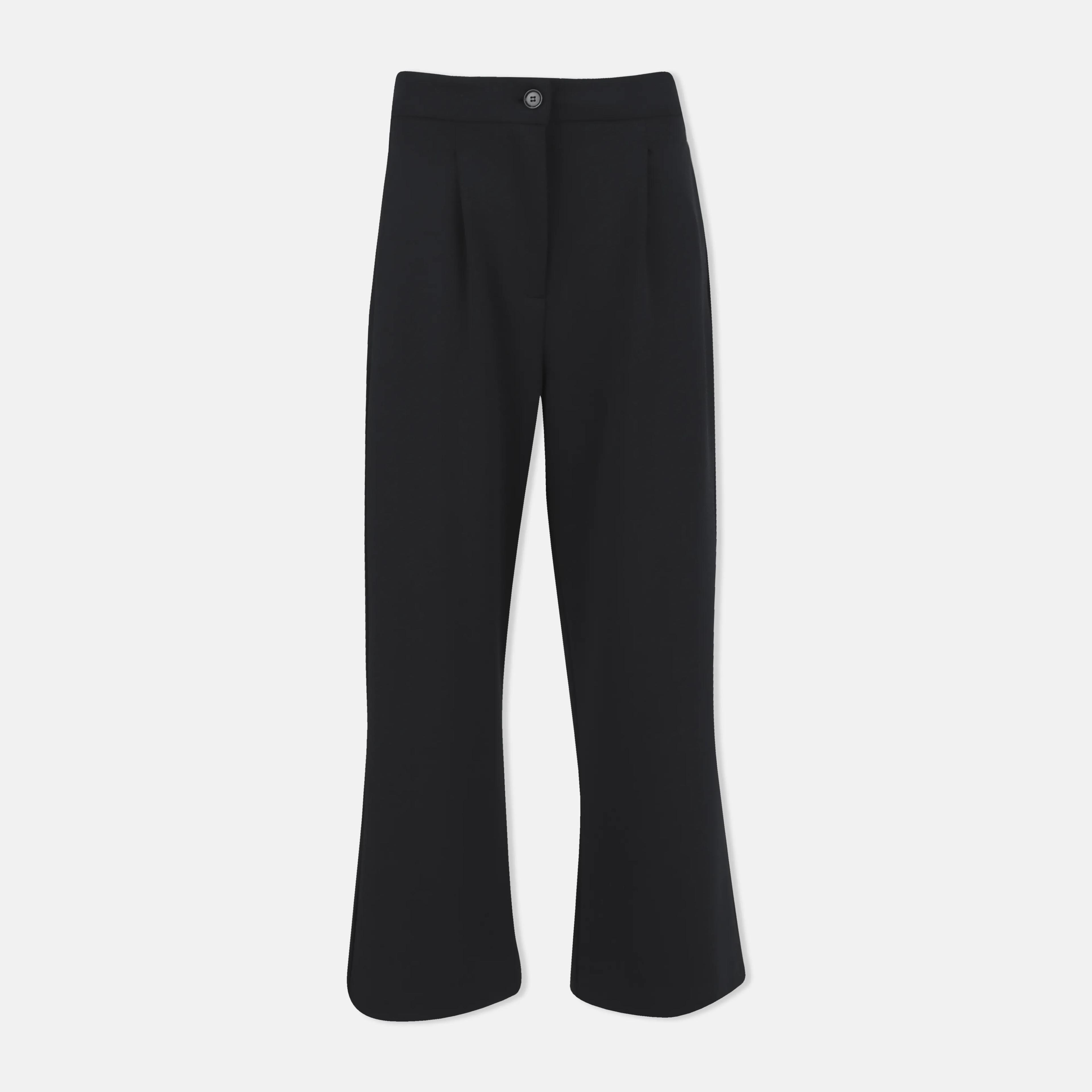 بنطلون رسمي واسع الساق مع طيات أمامية Thumbnail 1