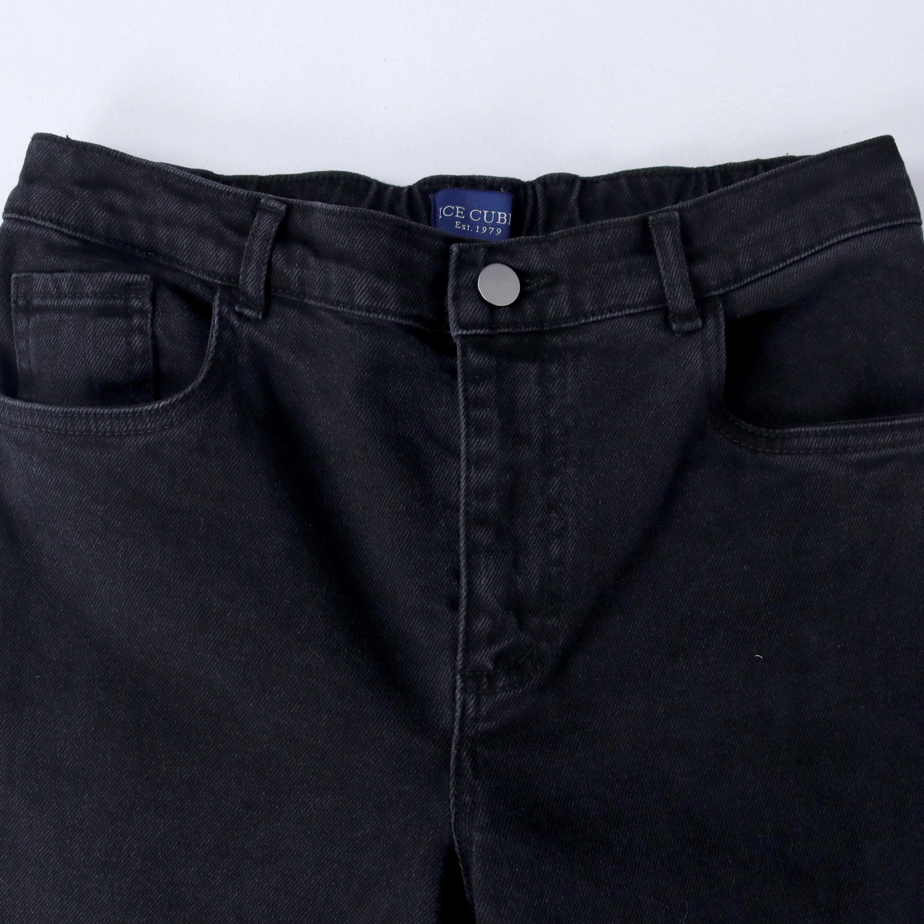 بنطلون جينز أسود أساسي بقصة مستقيمة للأولاد Thumbnail 2