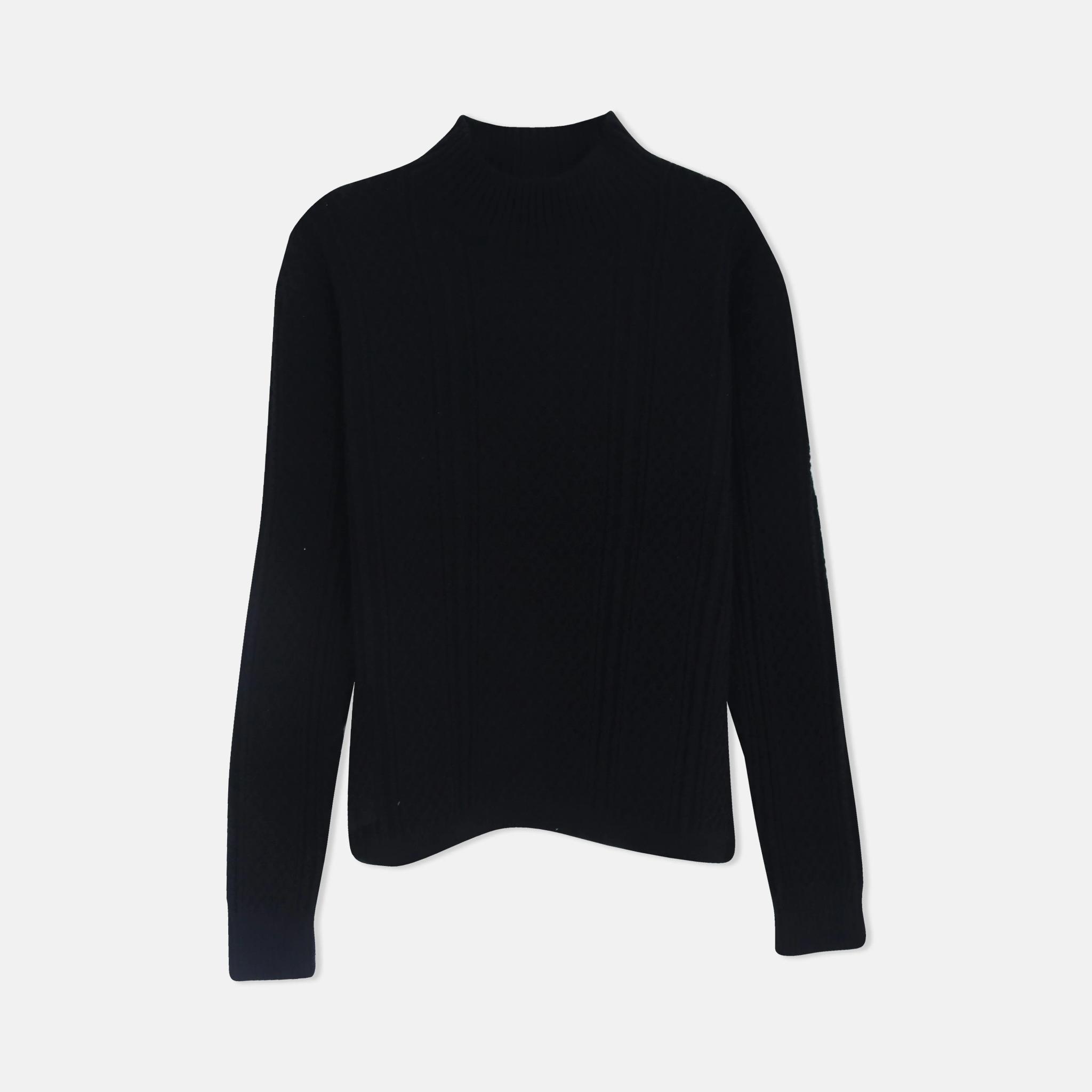 سترة نسائية محبوكة برقبة دائرية media preview 1