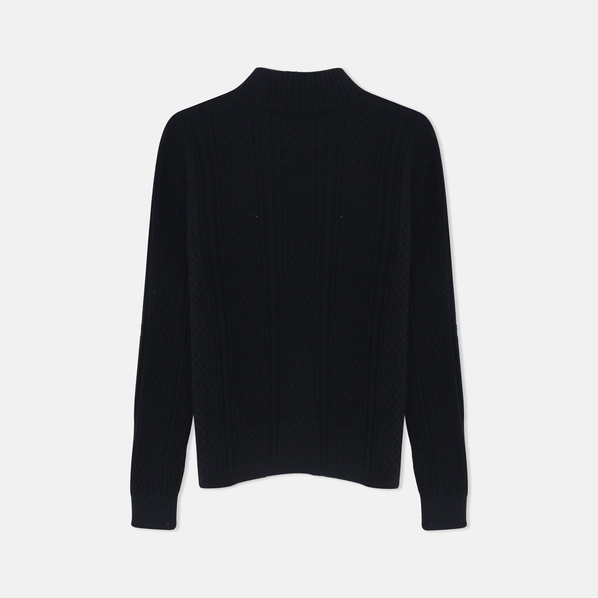 سترة نسائية محبوكة برقبة دائرية media preview 3