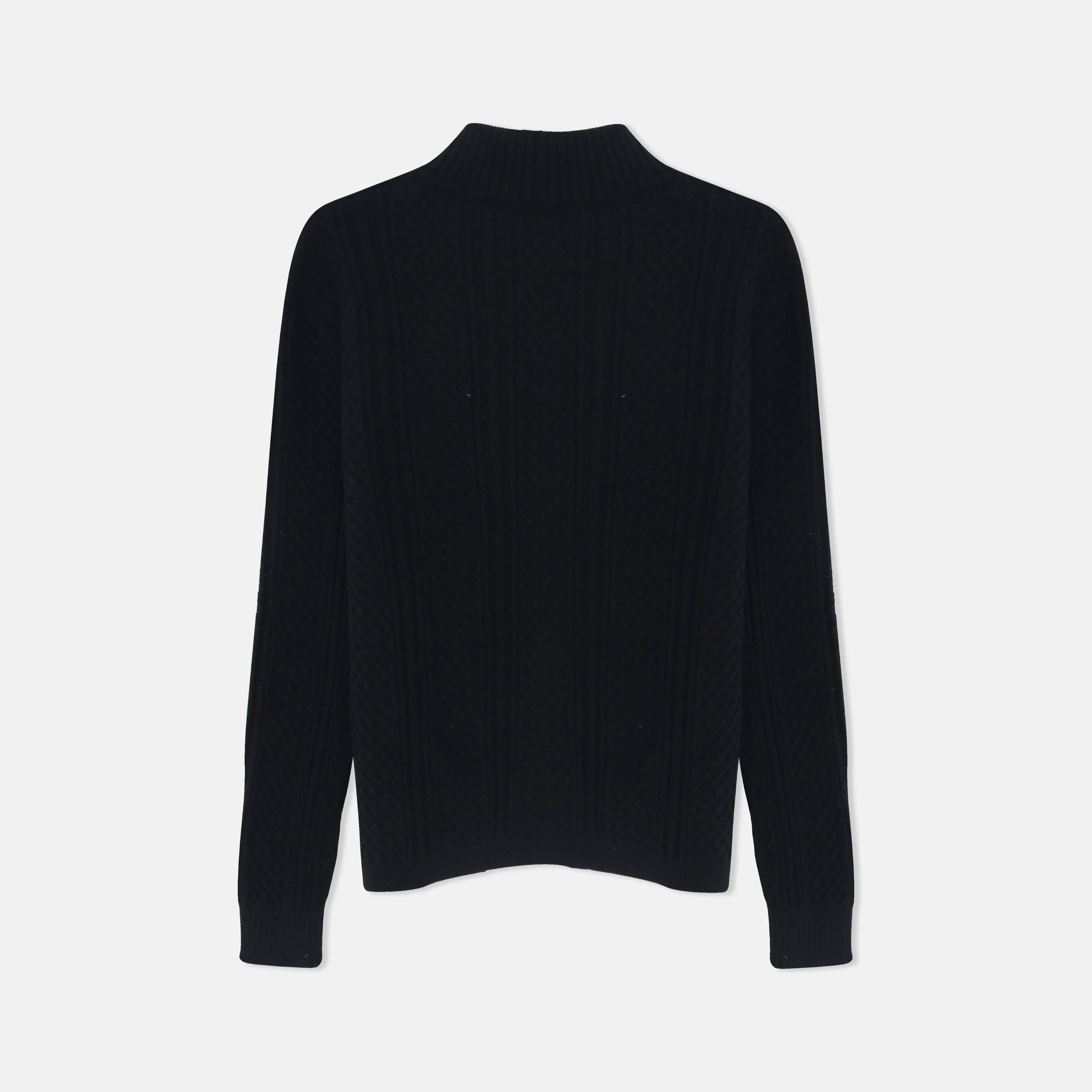 سترة نسائية محبوكة برقبة دائرية Thumbnail 3