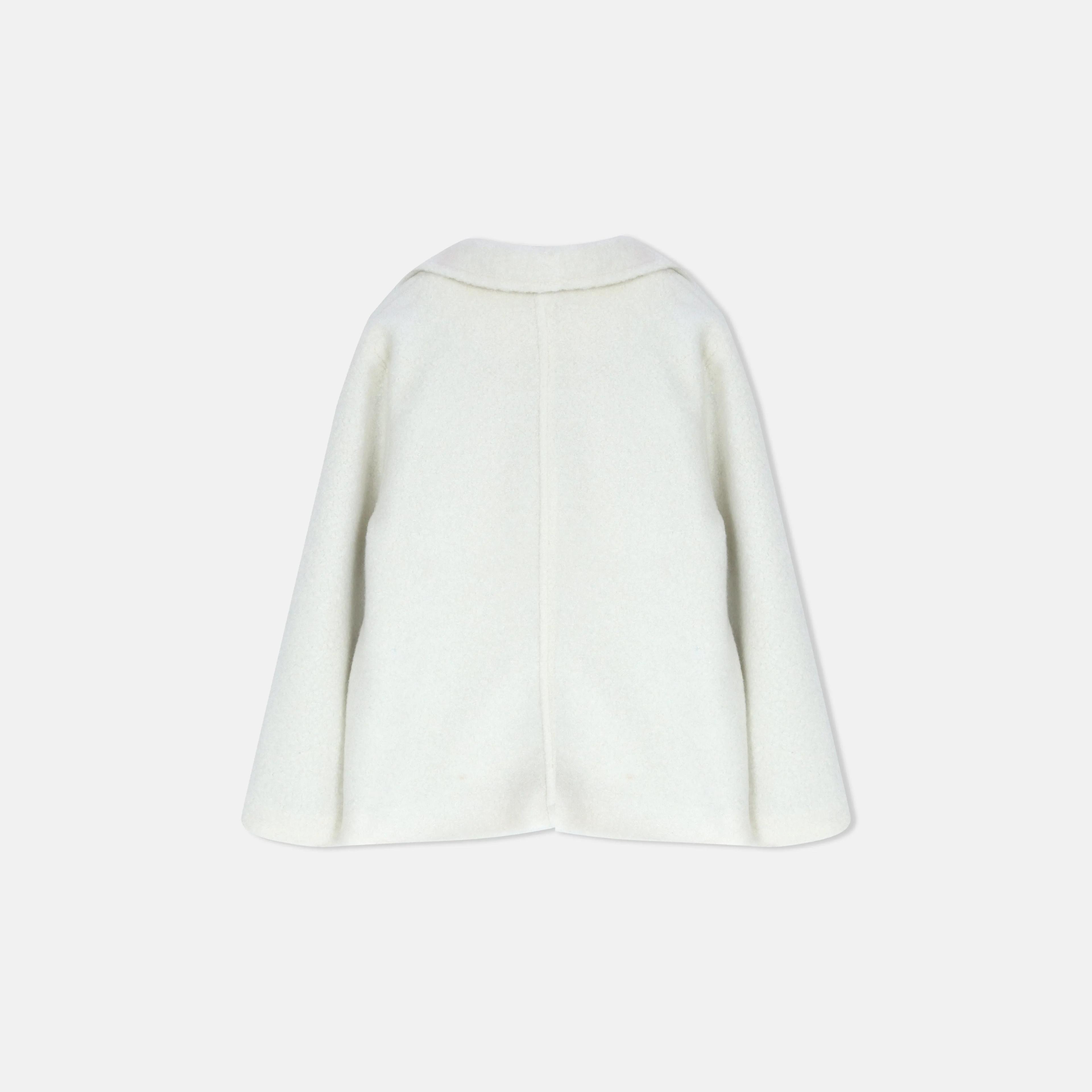 جاكيت صوف للبنات بياقة وأزرار أمامية. Thumbnail 4