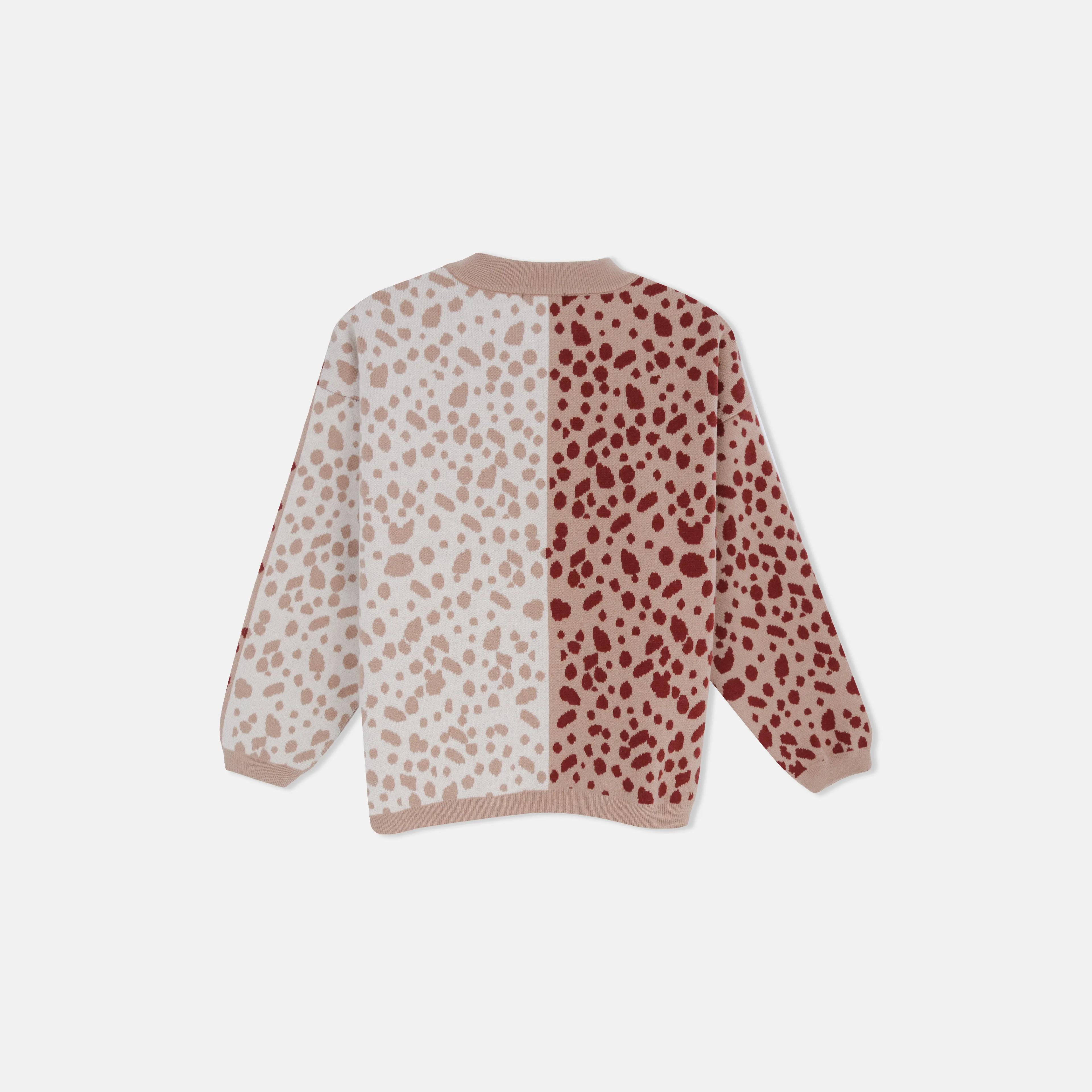 كنزة صوفية للبنات برقبة دائرية وطبعة جاكار Thumbnail 3