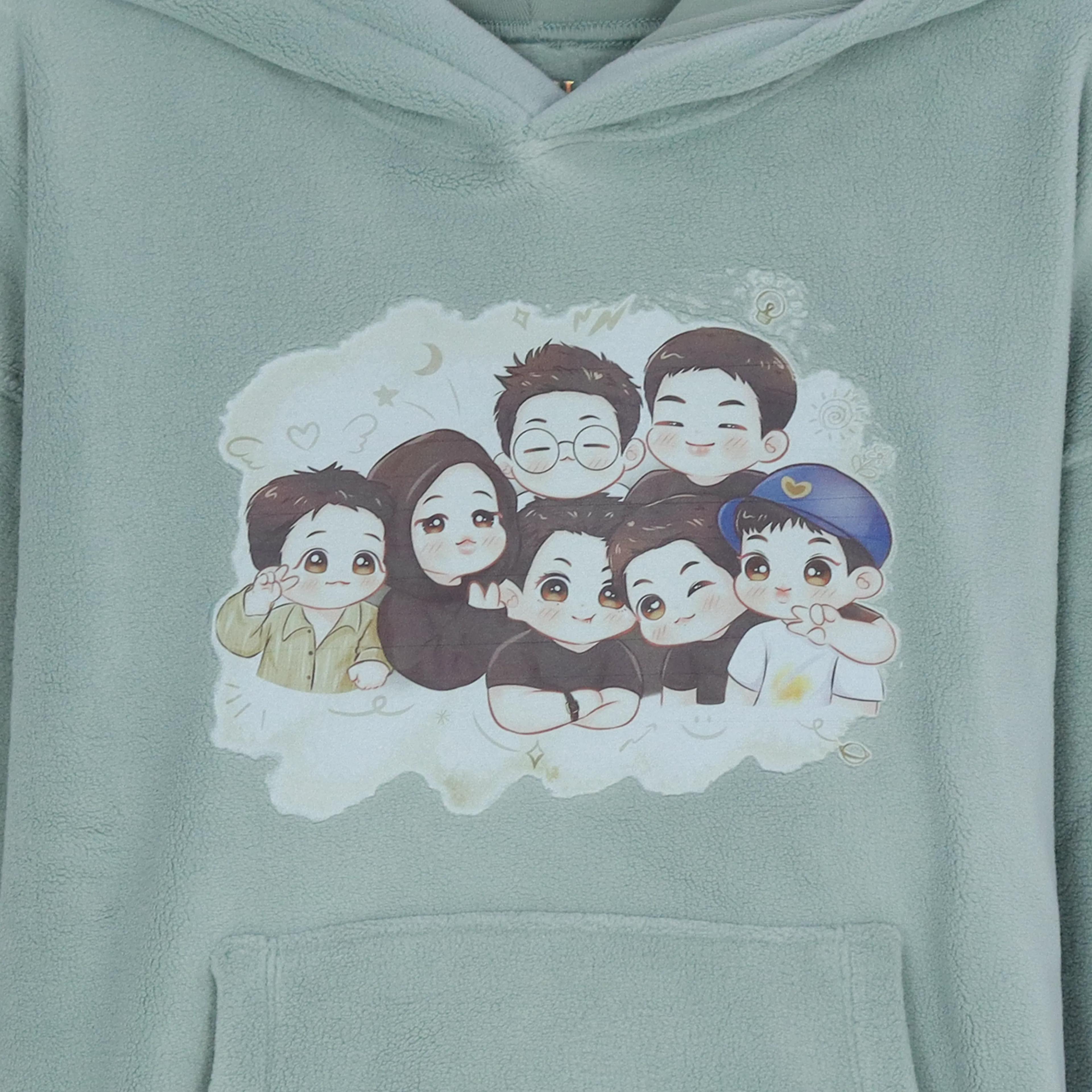 سويت شيرت للأطفال من الصوف التقني المطاطي برسومات Thumbnail 2