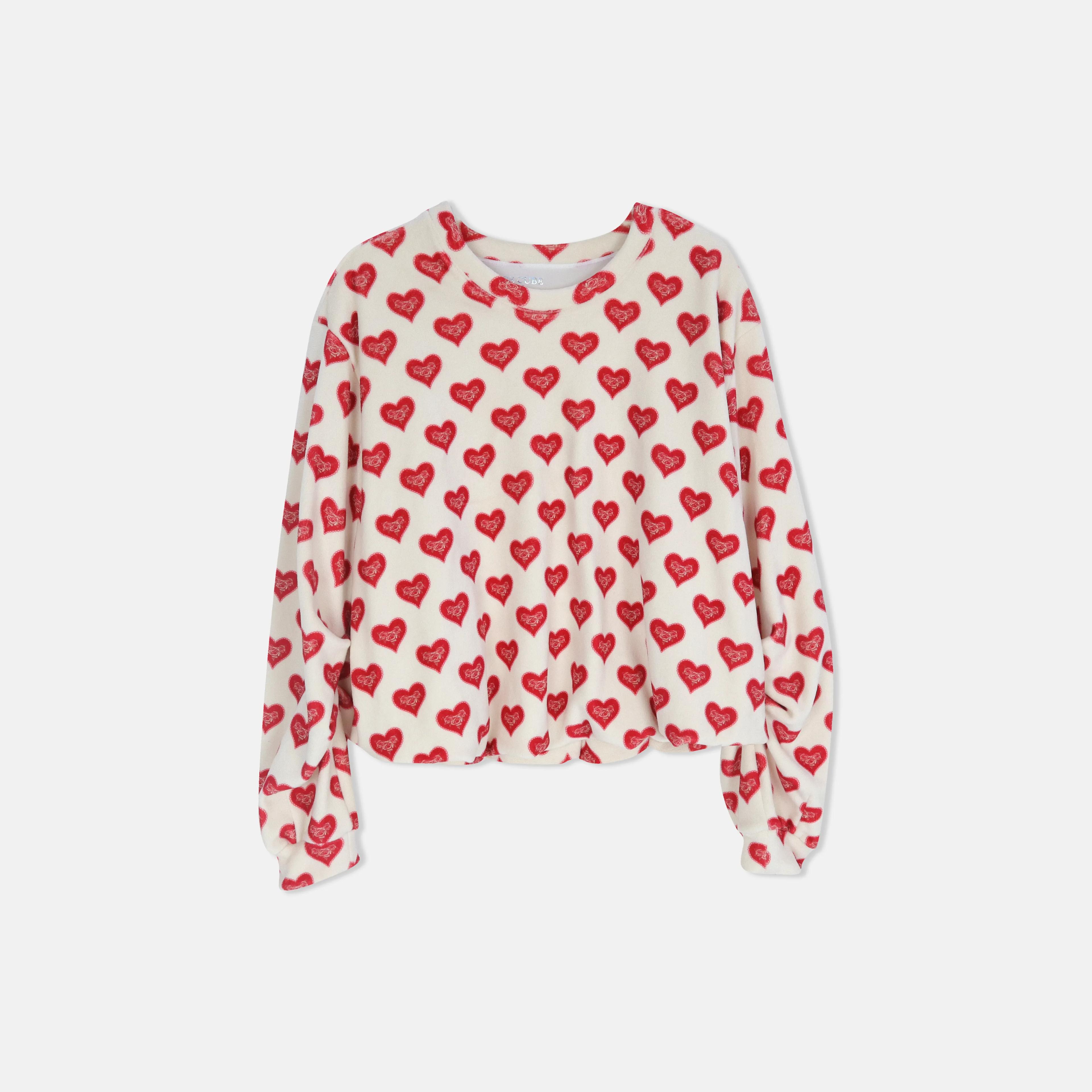 طقم ملابس منزلية مطبوع من قطعتين للنساء - بلوزة قصيرة وبنطال واسع الساقين Thumbnail 1