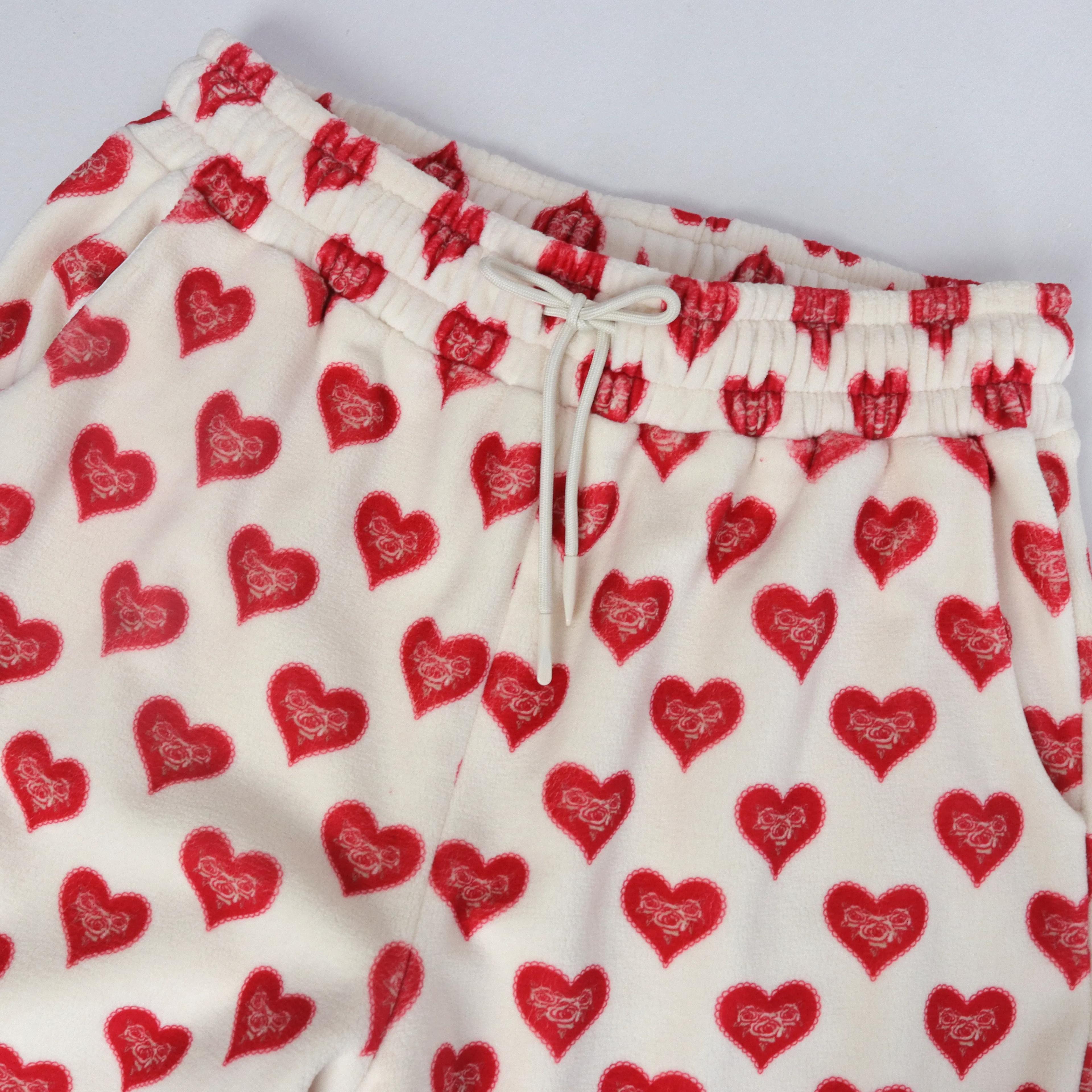 طقم ملابس منزلية مطبوع من قطعتين للنساء - بلوزة قصيرة وبنطال واسع الساقين Thumbnail 5