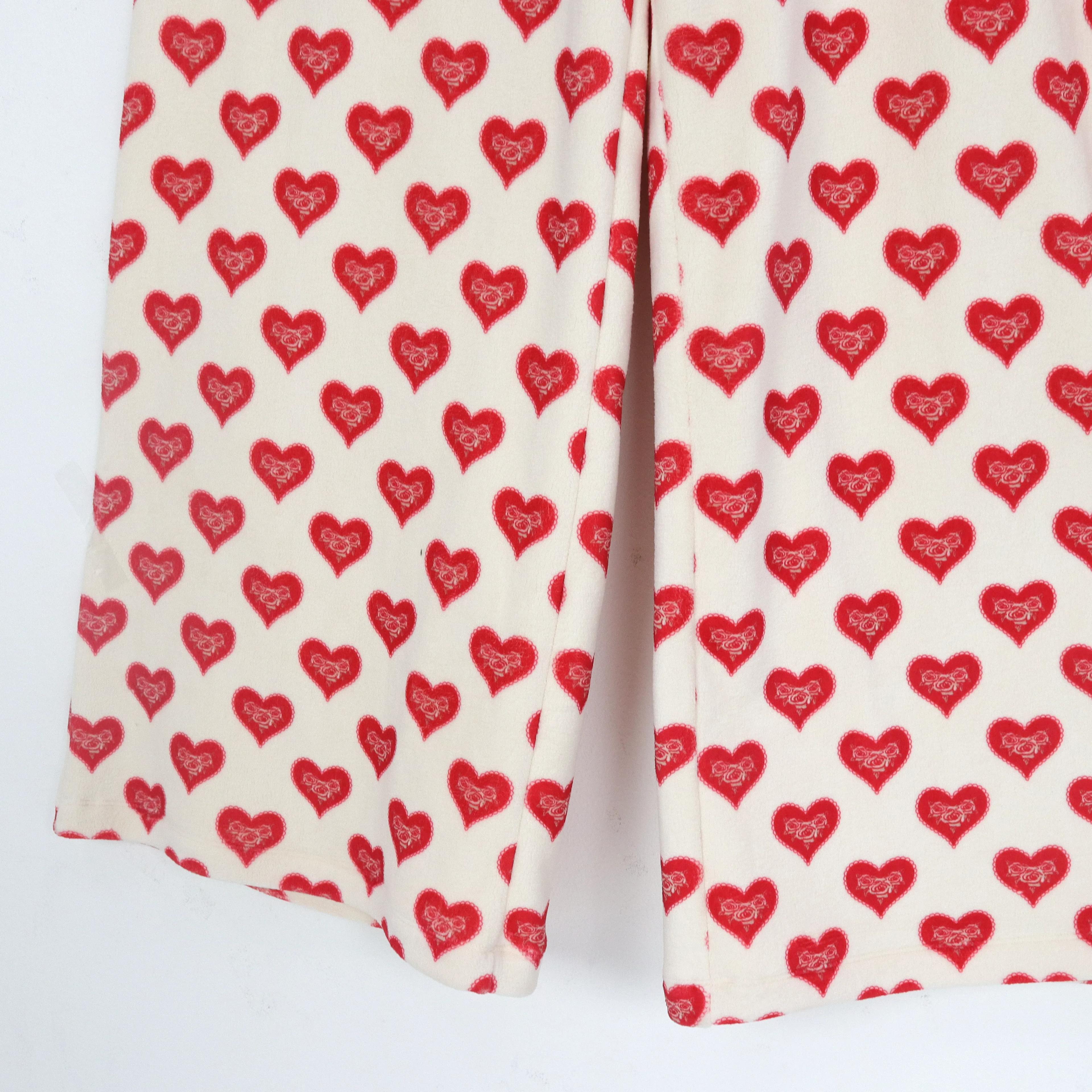 طقم ملابس منزلية مطبوع من قطعتين للنساء - بلوزة قصيرة وبنطال واسع الساقين Thumbnail 6