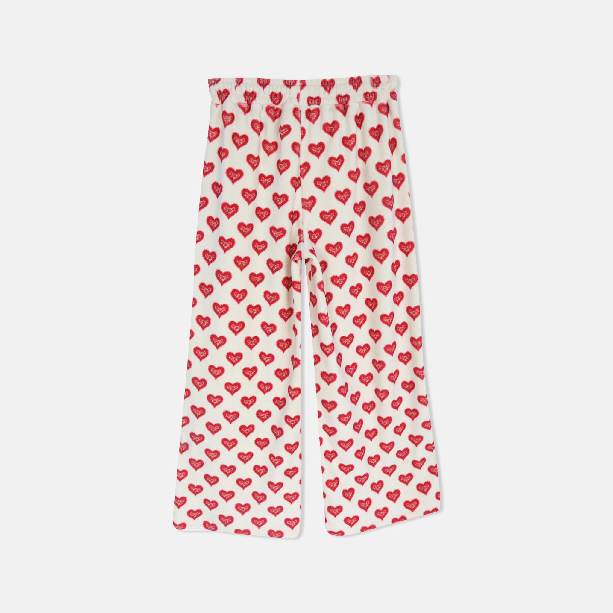 طقم ملابس منزلية مطبوع من قطعتين للنساء - بلوزة قصيرة وبنطال واسع الساقين media preview 7